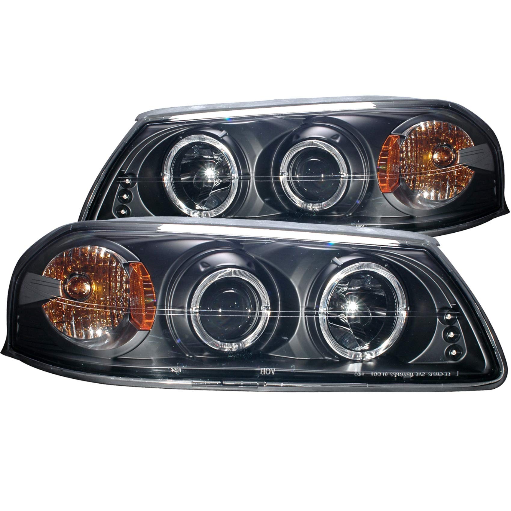 ANZO USA 121339 Black Clear Projector Halo Headlights for Chevrolet Impala - Pair - High Performance LED Halo Rings - Easy Installation - Upgrade Your Night Driving Safety & Style