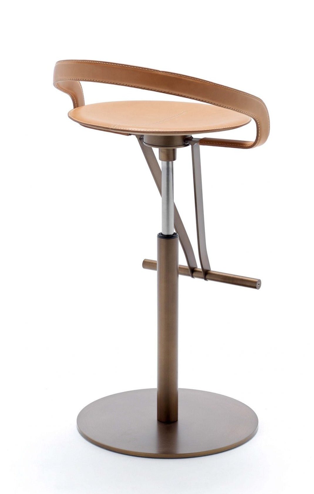 Fasem Cayman Bar BT Stool - Modern Adjustable Bar Stool with Backrest for Kitchen Island, Home Bar & Restaurant - Durable Metal Frame & Comfortable PU Seat