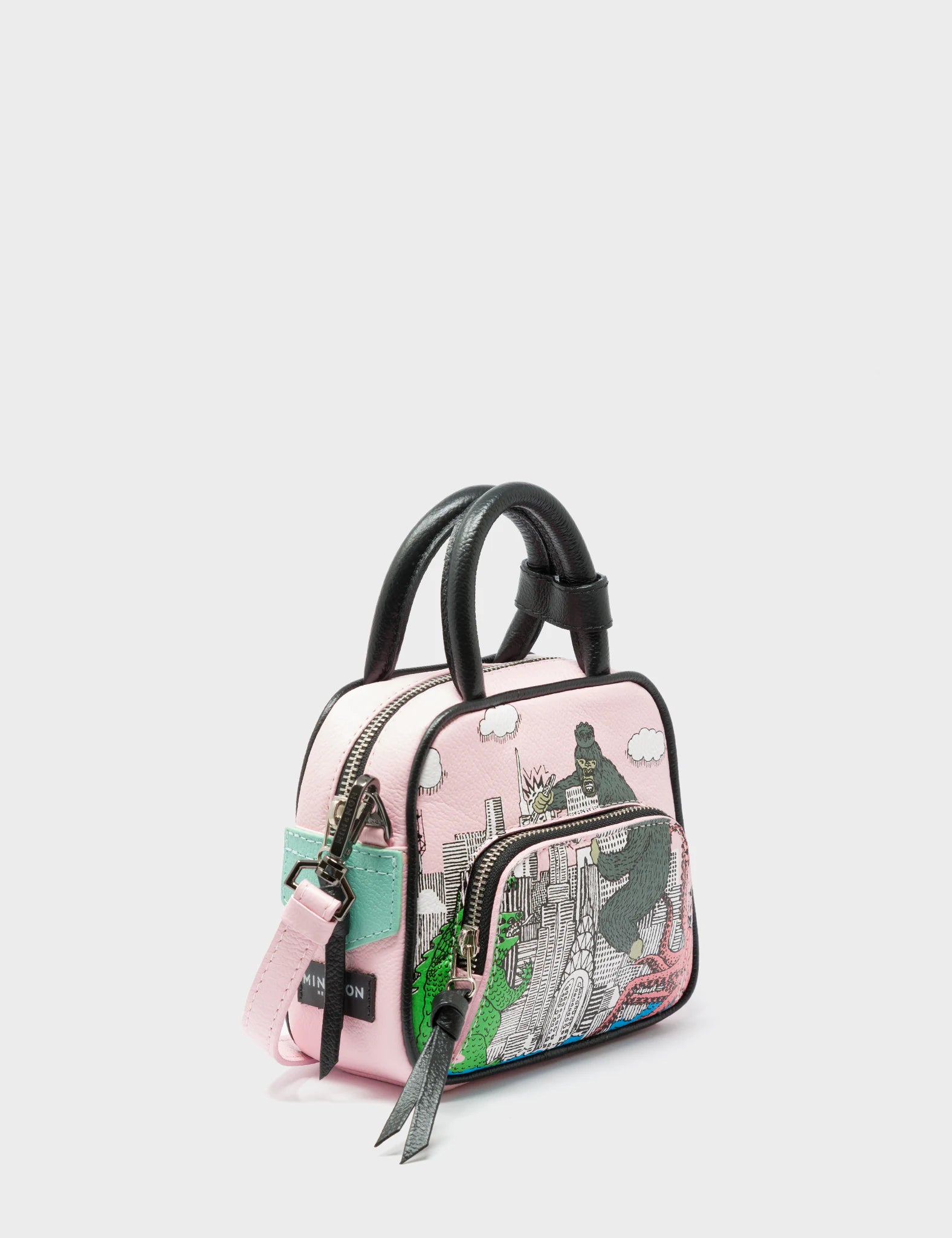 Marino Mini Crossbody Bag - Parfait Pink Genuine Leather with Hairy Harold Print | Stylish & Compact Purse for Women, Perfect for Parties, Dates & Everyday Use