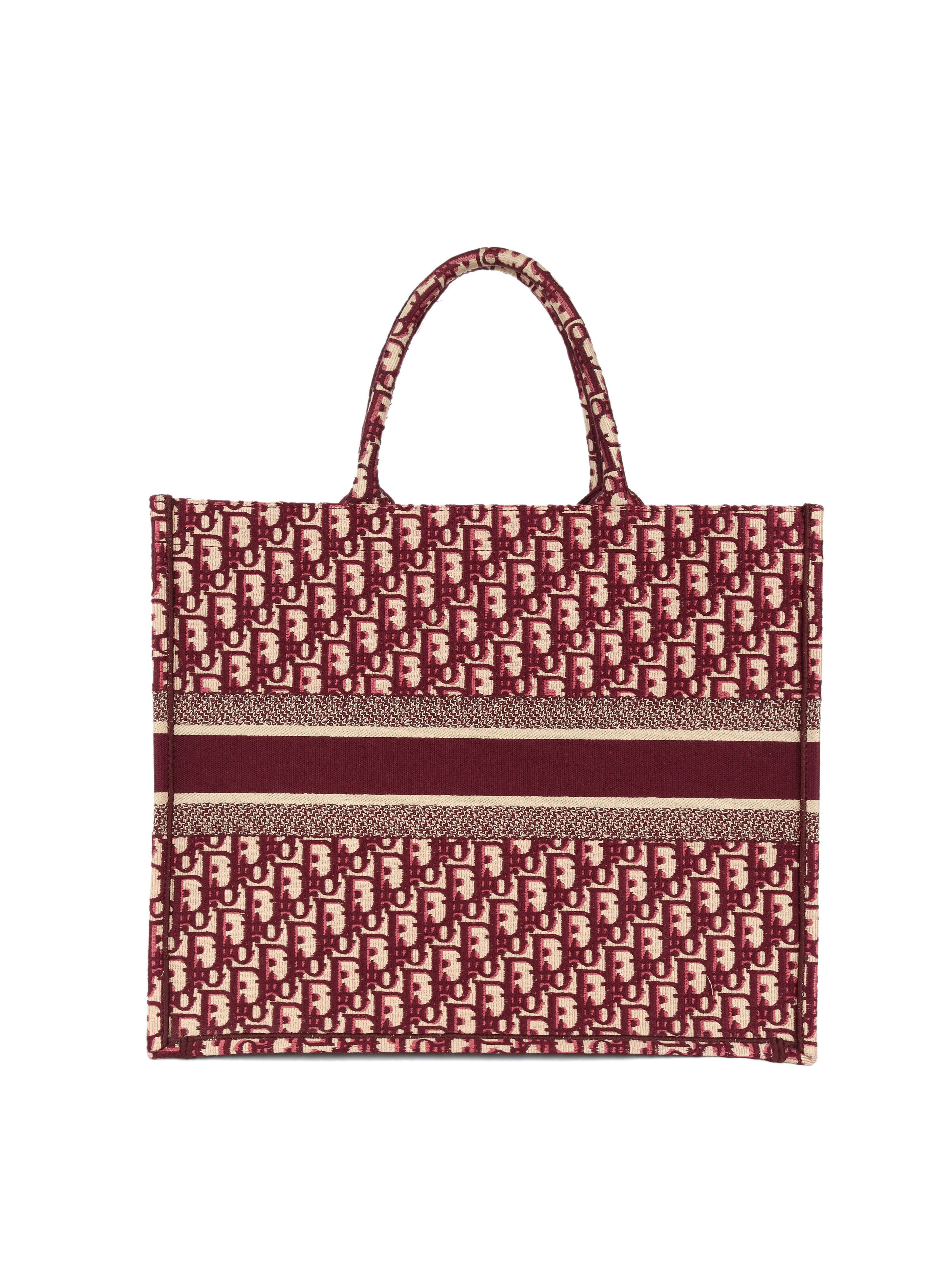 Dior Large Burgundy Oblique Book Tote Bag - Luxury Designer Handbag for Women, Perfect for Work, Travel & Everyday Use