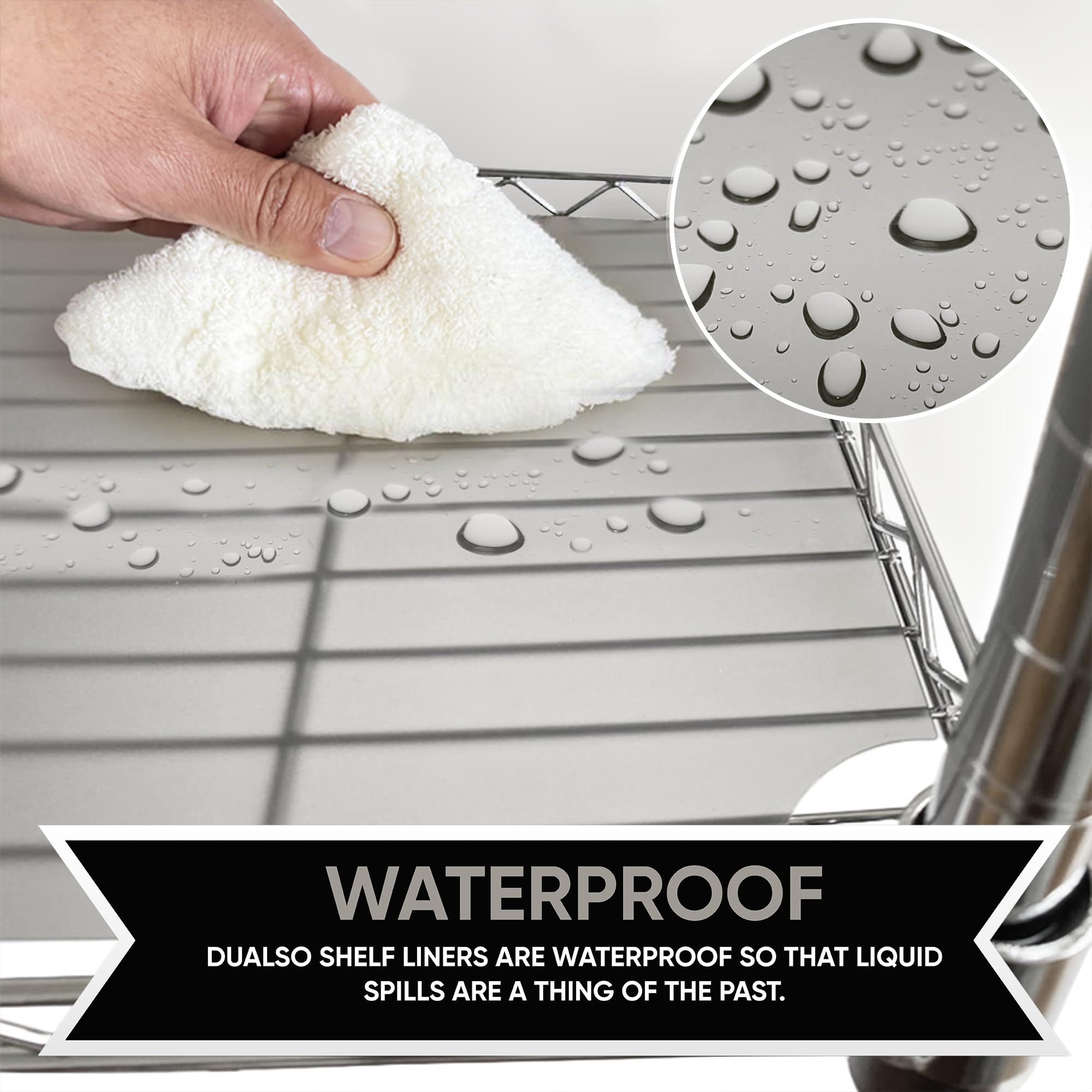 Premium Wire Shelf Liner Set of 4 - Durable Waterproof Plastic & Metal Rack Shelf Mat - 14