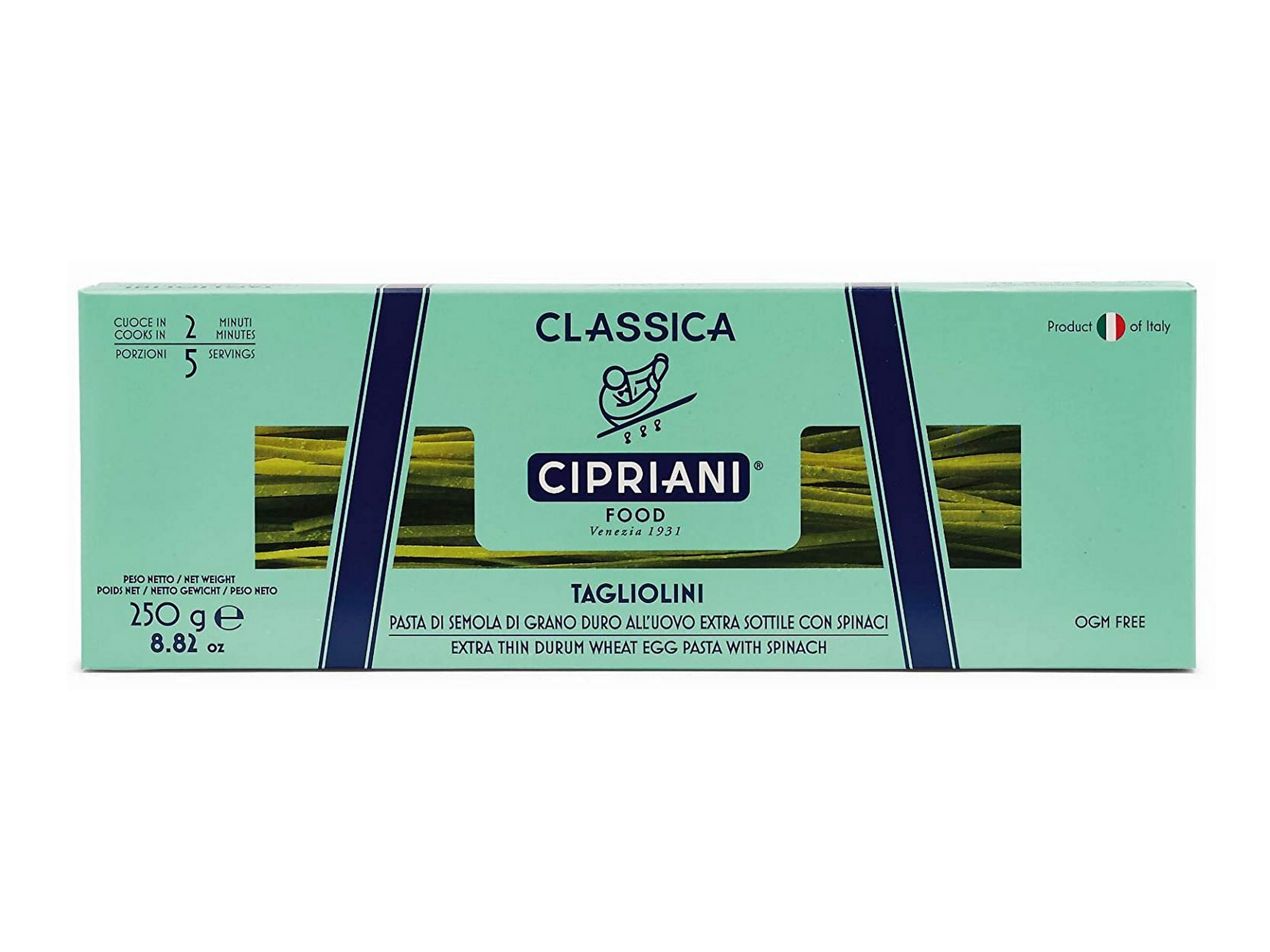 Premium Cipriani Tagliolini Extra Thin Egg Pasta with Spinach - 8.82 oz (250g) | Authentic Italian Pasta for Gourmet Meals, Fine Dining & Special Occasions