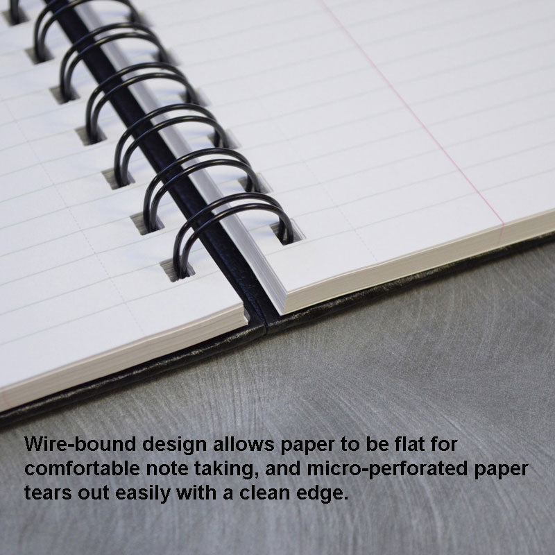 Premium Hardcover Business Notebook - 8 7/8 x 11 Inches, Legal Ruled Pages, 96 Sheets, Black - Perfect for Office Meetings, Business Planning & Professional Note Taking