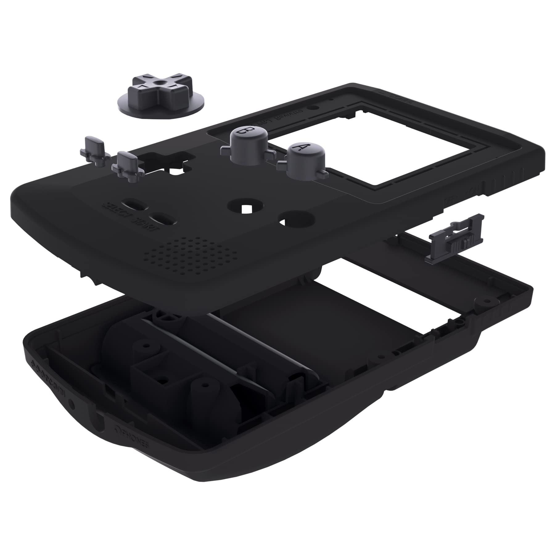 eXtremeRate Replacement Shell with Buttons for Gameboy Color GBC - Compatible with GBC OSD IPS, Regular IPS & Standard LCD Screens (Console & IPS Screen Not Included) - Black - Perfect for Gameboy Color Repair, Modding & Customization Projects