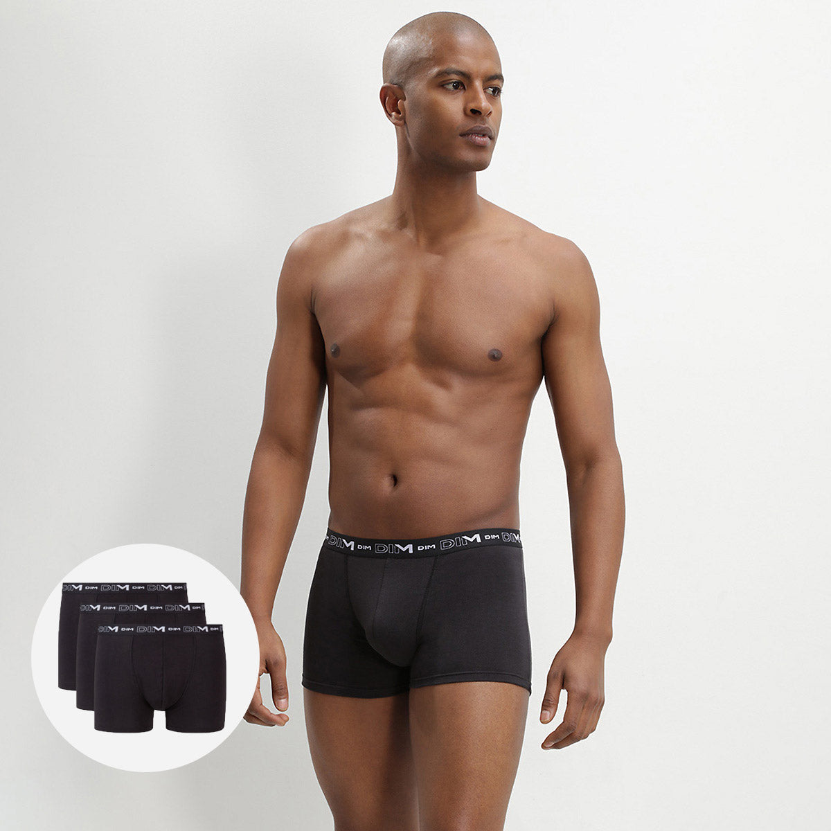 3 Pack Men's Black Cotton Stretch Boxer Briefs - Soft, Breathable & Comfortable Underwear for Everyday Wear, Workout & Lounge