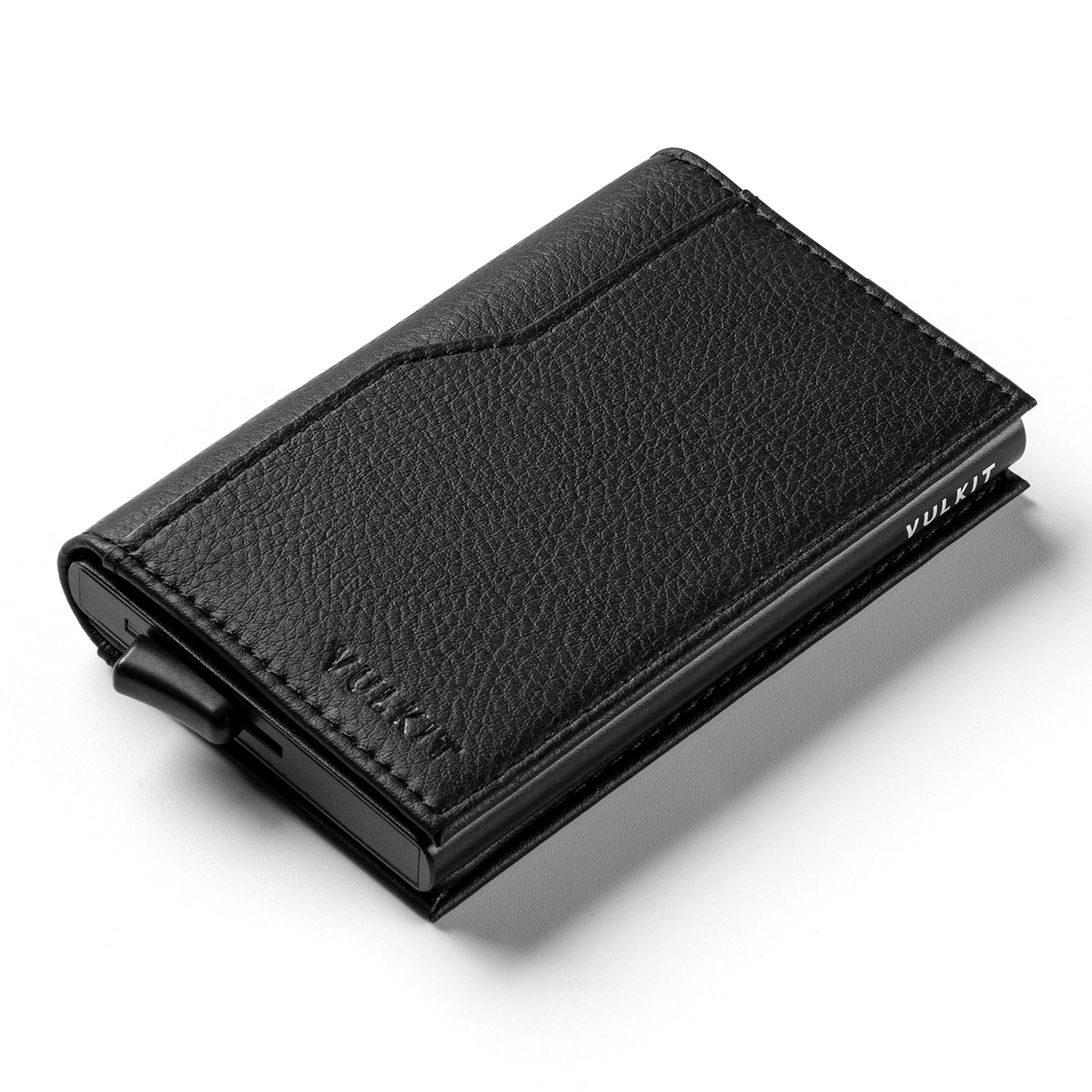 VC205 Men's RFID Blocking Leather Card Holder Wallet with Double ID Windows - Holds 12 Cards, Slim & Secure for Travel, Business & Everyday Use