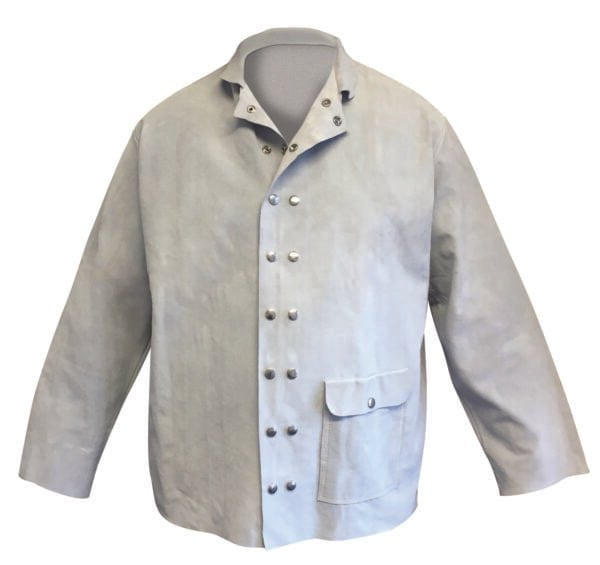 Armour Leather Welding Jacket - Heavy Duty Flame Resistant Workwear for Welders & Metalworkers (Grey) - Perfect for Industrial Safety, Construction Sites & DIY Metal Projects