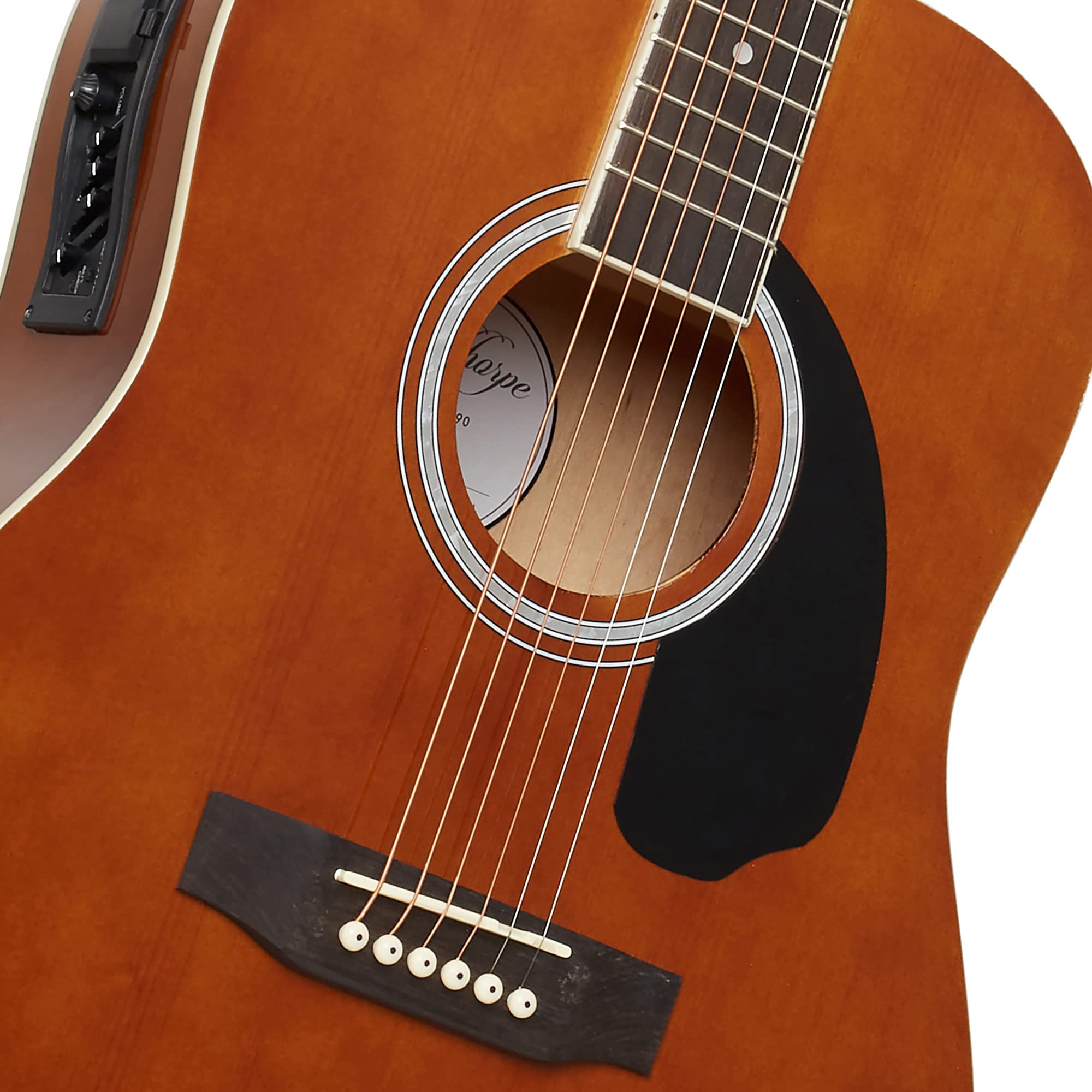 Ashthorpe Full-Size Dreadnought Acoustic Electric Guitar with 10W Amp - Brown Sunburst Finish - Perfect for Beginners, Performances & Home Practice