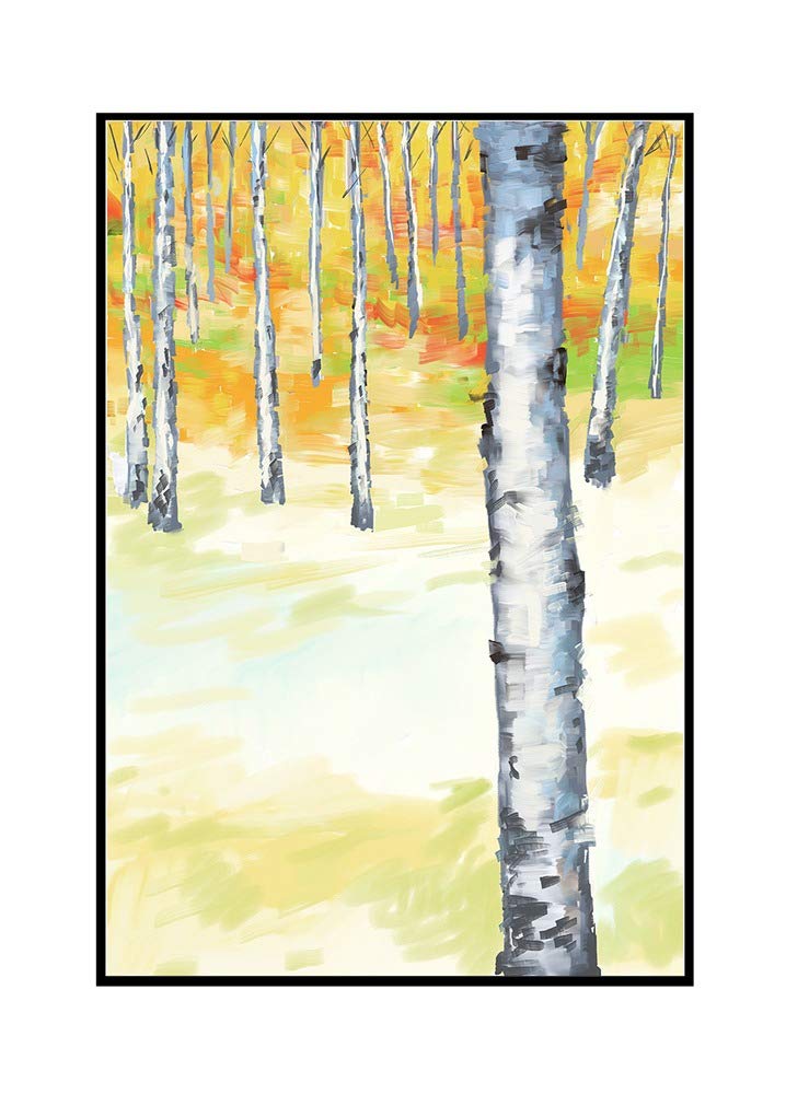 Abstract Trees 8 Oil Painting - 24x36 Inch Framed Gallery Wrapped Canvas Wall Art - Modern Home Decor for Living Room, Bedroom & Office