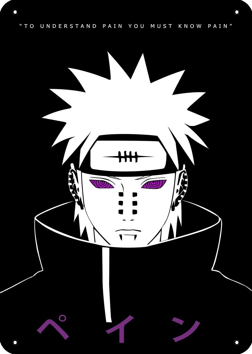Naruto Shippuden Anime Metal Tin Sign - Nagato Pain Quote Poster 8x12 Inch - Perfect for Anime Room Decor, Man Cave & Gift for Anime Fans