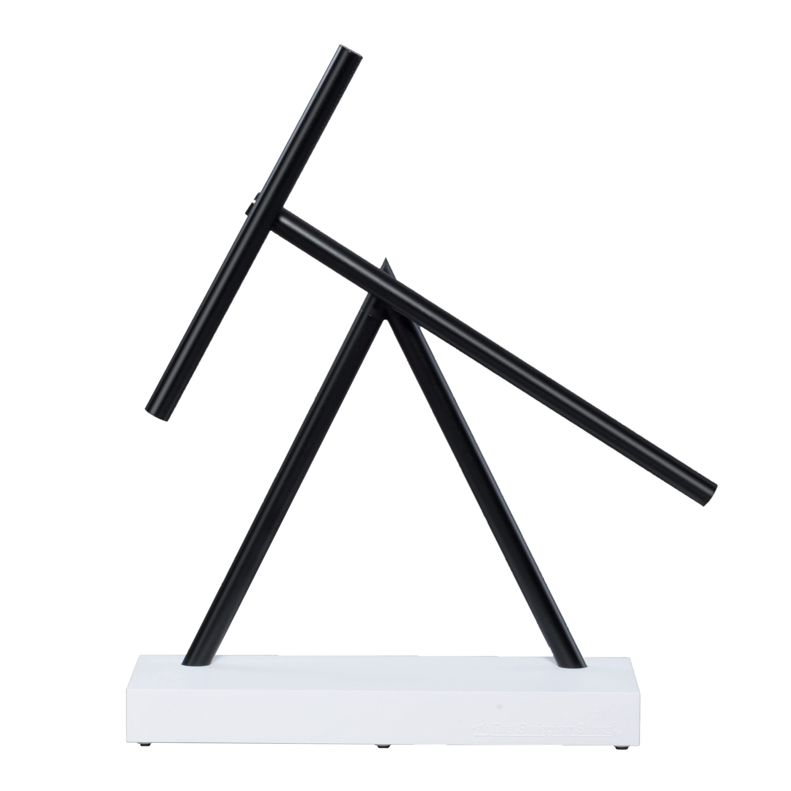 Swinging Sticks Kinetic Energy Sculpture - White & Black Desktop Toy for Office Decor, Stress Relief & Home Decoration | Perfect Gift for Adults & Kids