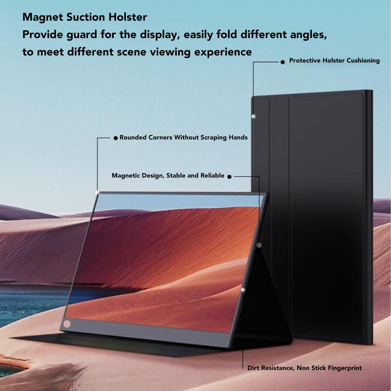 14 Inch Portable Monitor, 1080P HDMI External Second Screen, 16:9 IPS Display with Adjustable Stand & VESA Mount (75x75mm Standard Hole) - Perfect for Laptop Extensions, Gaming, and Office Work