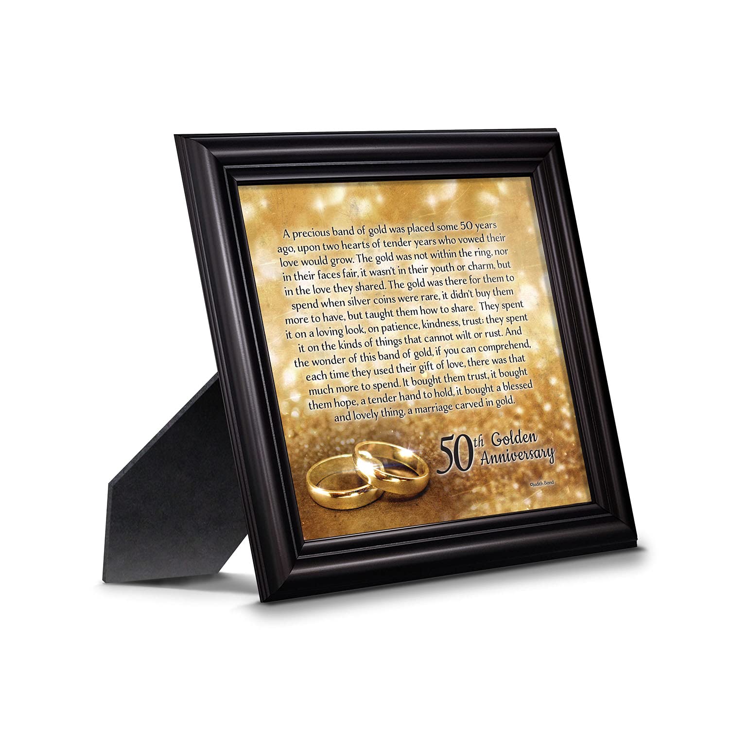 50th Wedding Anniversary Gifts for Parents - Elegant Golden Picture Frame for Couples | Crossroads Home Décor 8608B | Perfect for Displaying Anniversary Photos & Home Decoration