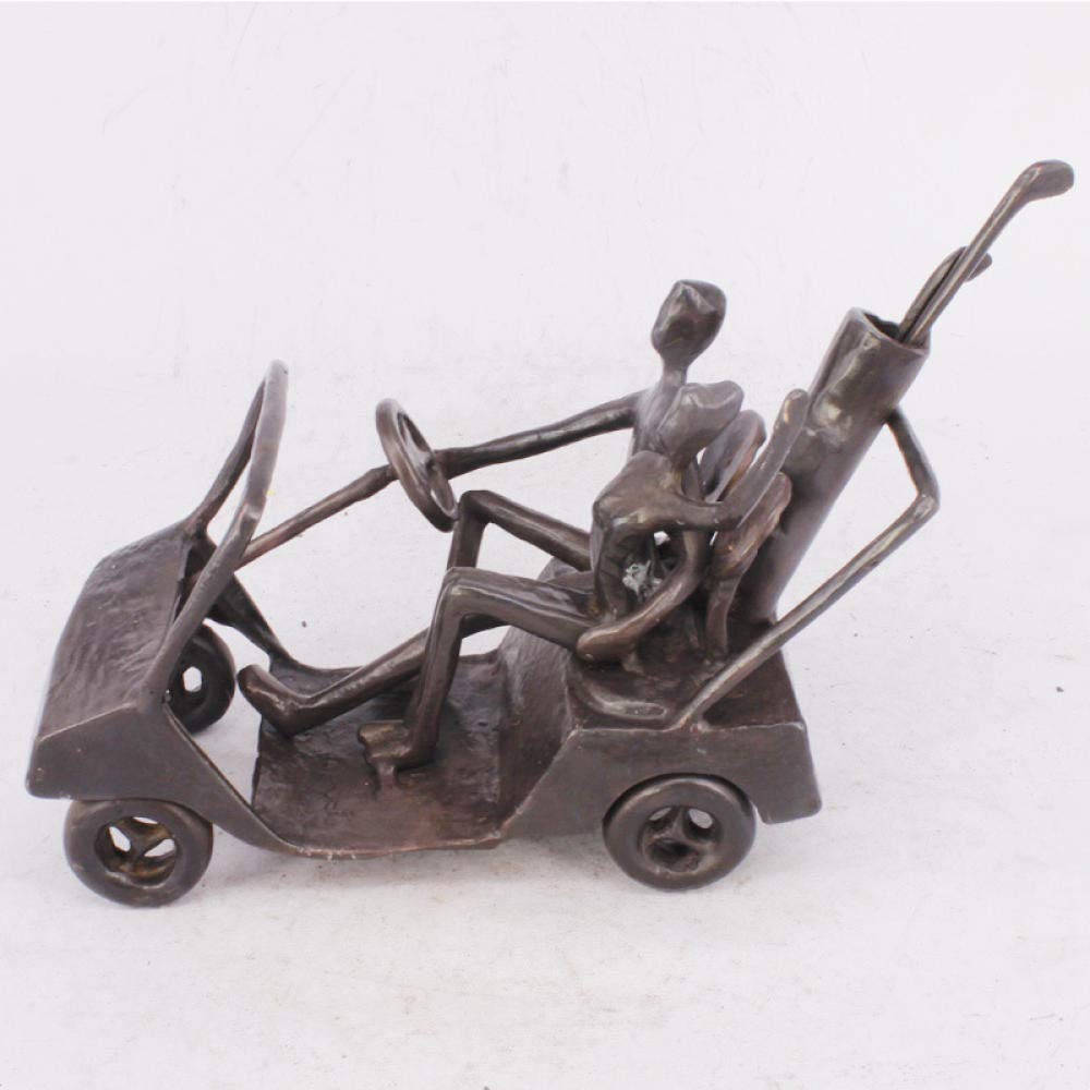 Vintage Metal Cast Iron Statue Figurines - Handcrafted Wrought Iron Character Ornaments for Golf Cart, Home, and Garden Decor - Unique Gift Ideas for Golf Lovers and Collectors