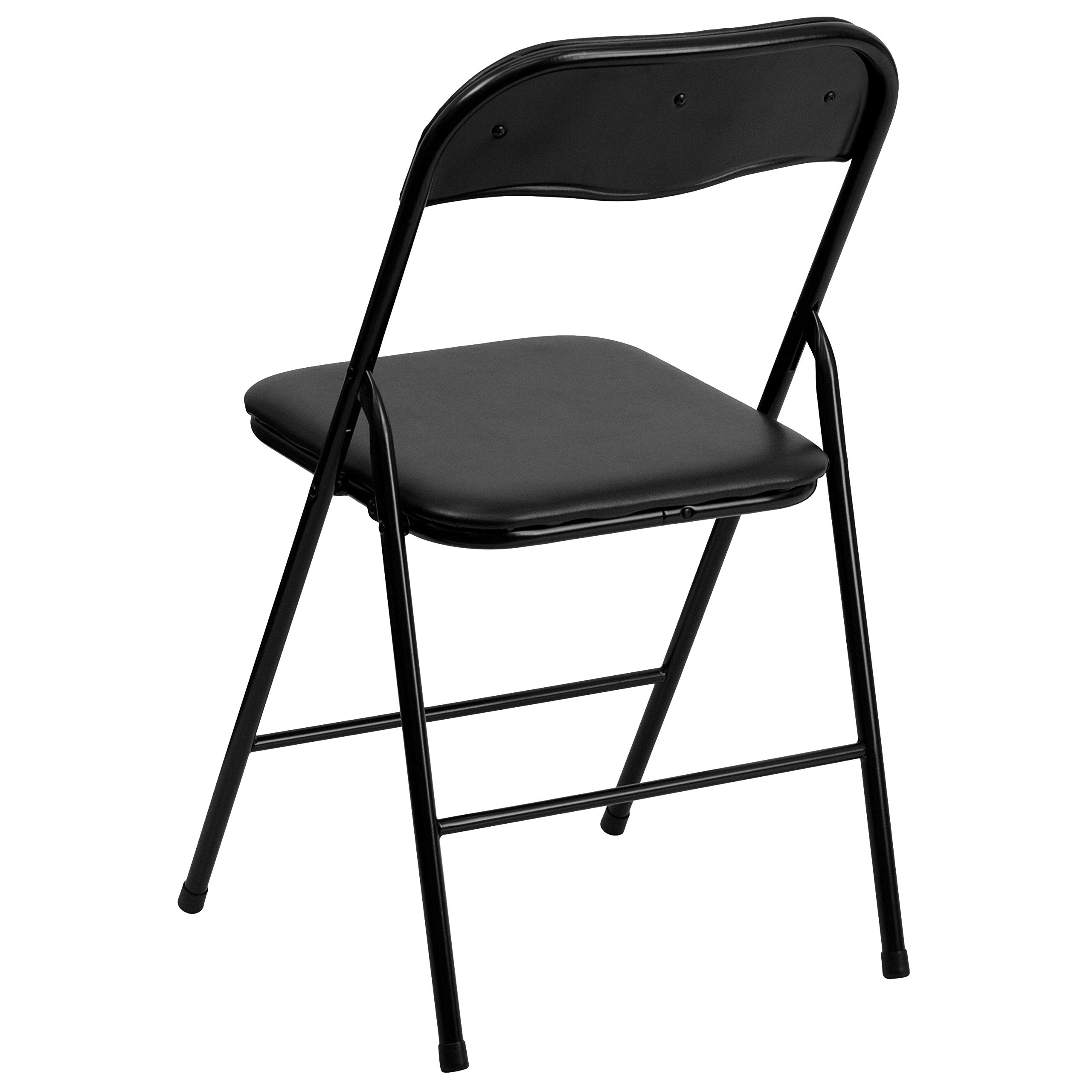 Flash Furniture Madison 5-Piece Folding Card Table and Chairs Set - Portable Event Table with 4 Chairs - Compact Black Gaming & Dining Set for Home, Parties, and Outdoor Events