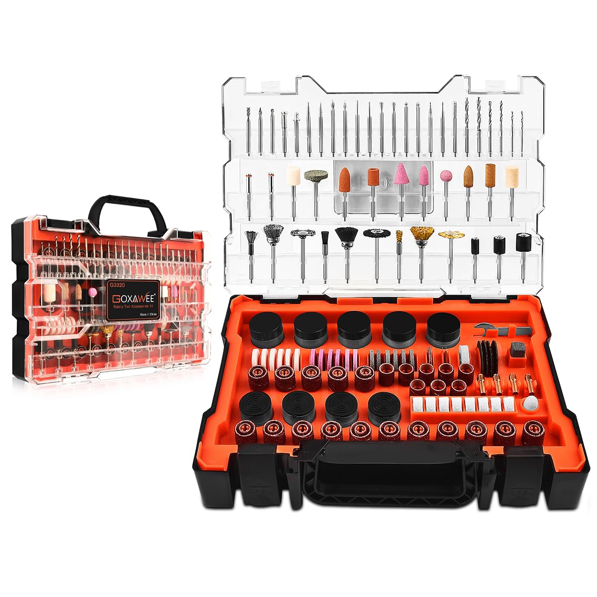 GOXAWEE 480-Piece Rotary Tool Accessories Kit with 1/8