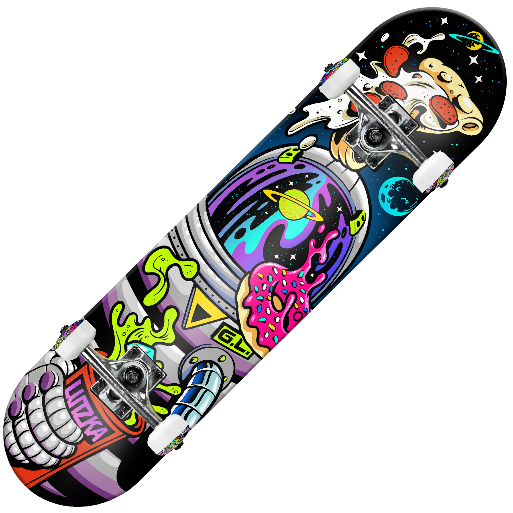 Roller Derby Learn with Lutzka Astronaut Skateboard - Perfect for Beginners & Kids Learning to Skate | Outdoor & Park Riding