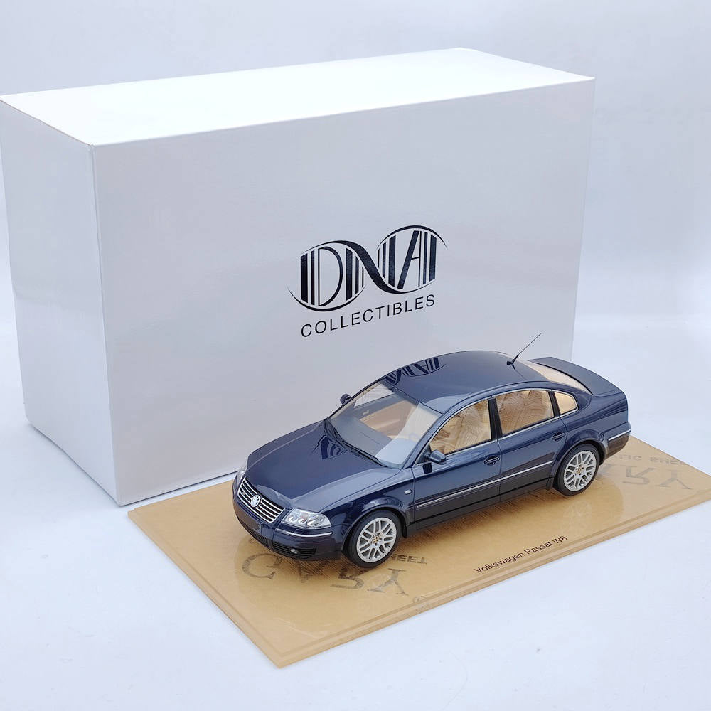 1/18 Scale Volkswagen VW Passat W8 2001 Blue Resin Model Car - DNA Collectibles DNA000029 - Perfect for Car Enthusiasts, Collectors, and Gift Giving