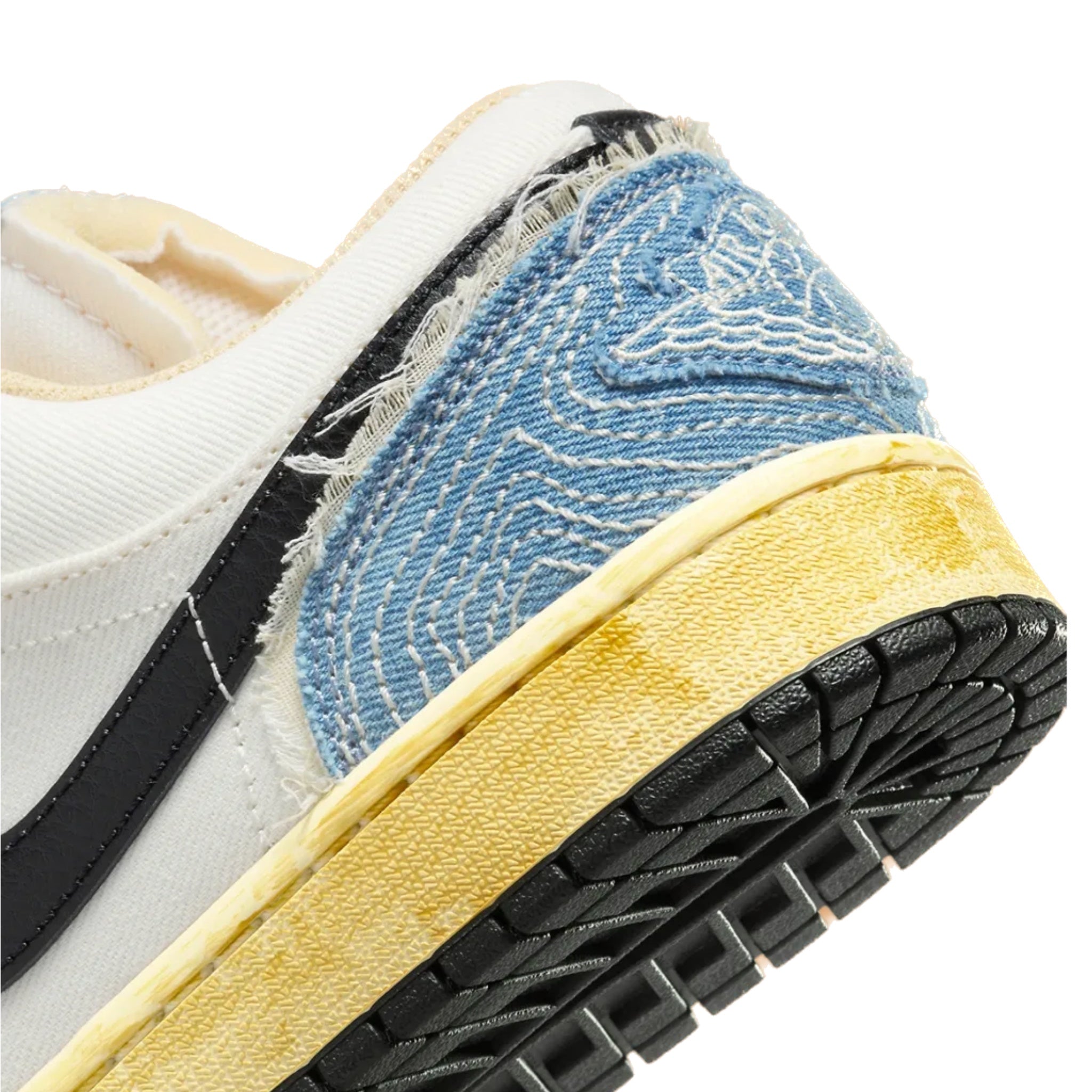 Jordan 1 Low SE WRMK Sashiko Denim Sneakers - Ashen Slate/Black/Pale Ivory/Sesame Colorway | Men's Basketball Shoes for Casual Wear & Street Style Fashion