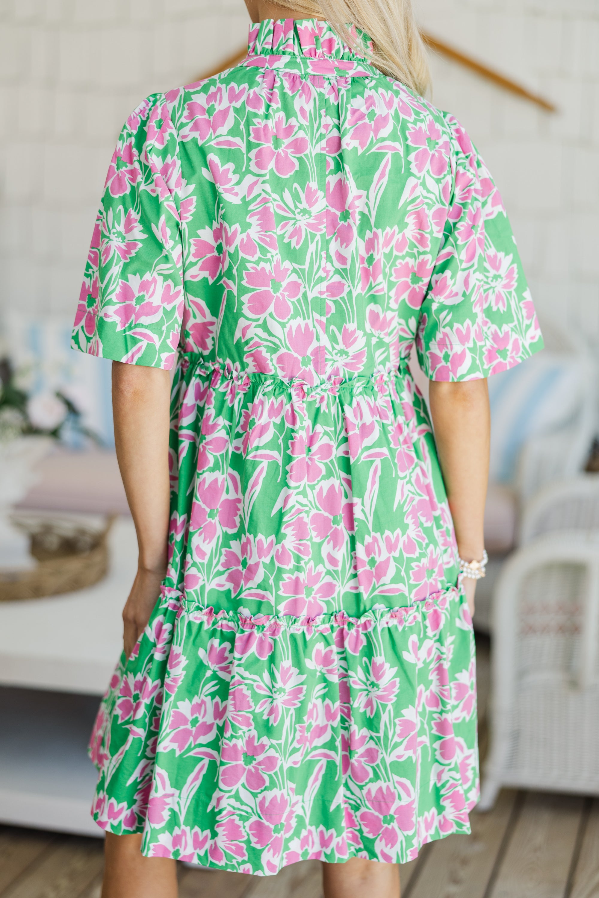 Elegant Green Floral Dress for Women - Summer Boho Maxi Dress with Pockets - Perfect for Beach Vacations, Garden Parties & Date Nights