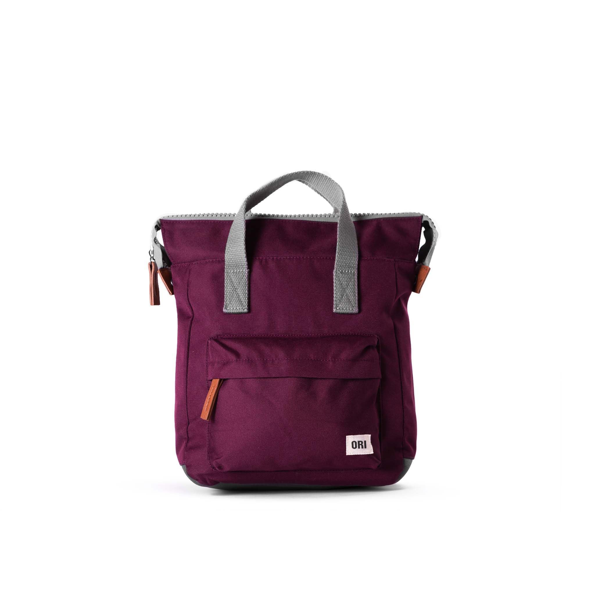 ORI LONDON Small Tote Backpack for Women & Men - Waterproof Nylon Shoulder Bag with Wide Mouth & Chunky Zippers - The Bantry in Stormy Color - Perfect for Work, Travel & Daily Commute