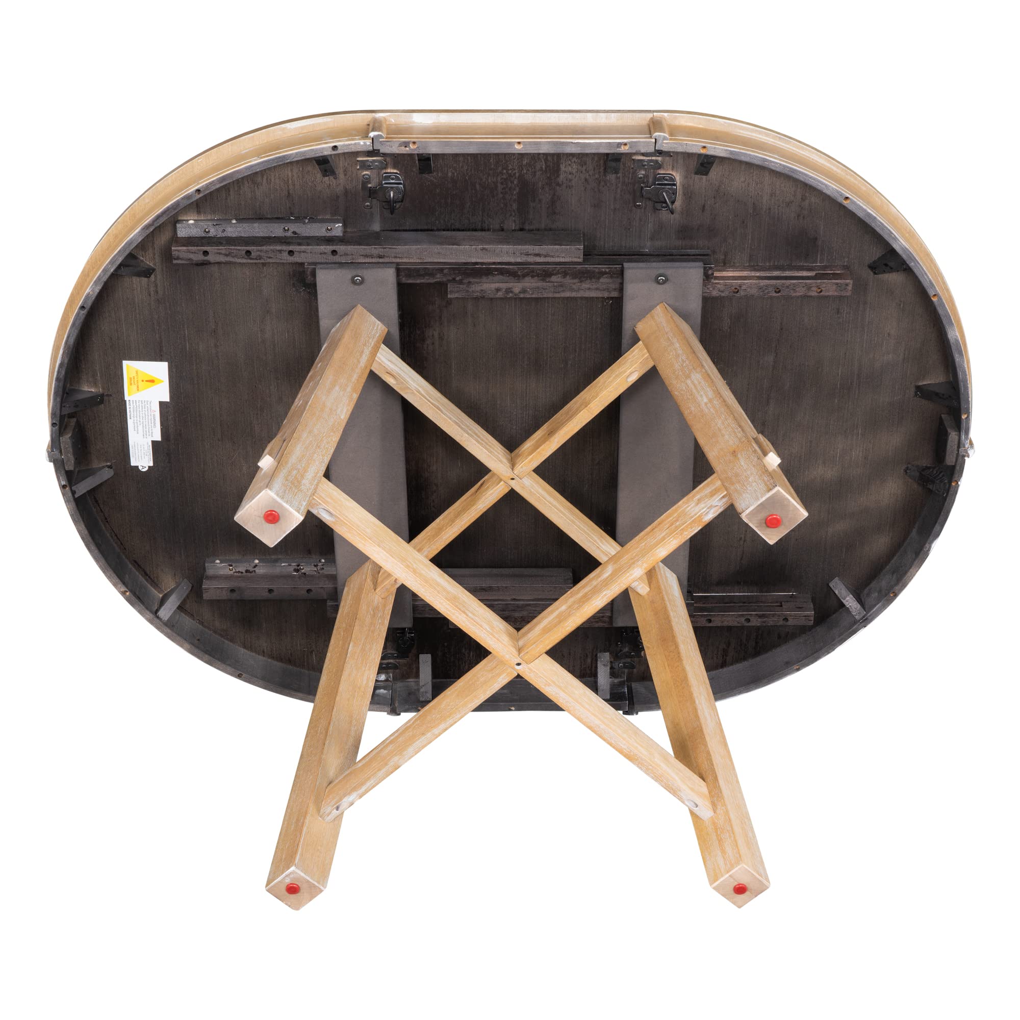 Quarte Farmhouse Round Extendable Dining Table with 16