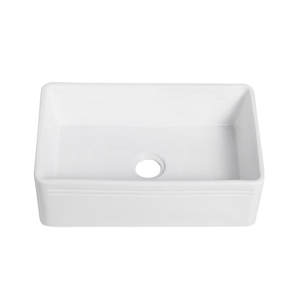 White Ceramic 30-inch Single Bowl Farmhouse Apron Kitchen Sink - Durable & Stylish for Modern Farmhouse, Rustic, and Country Style Kitchens - Perfect for Washing Dishes, Food Prep, and Decorating Your Dream Kitchen