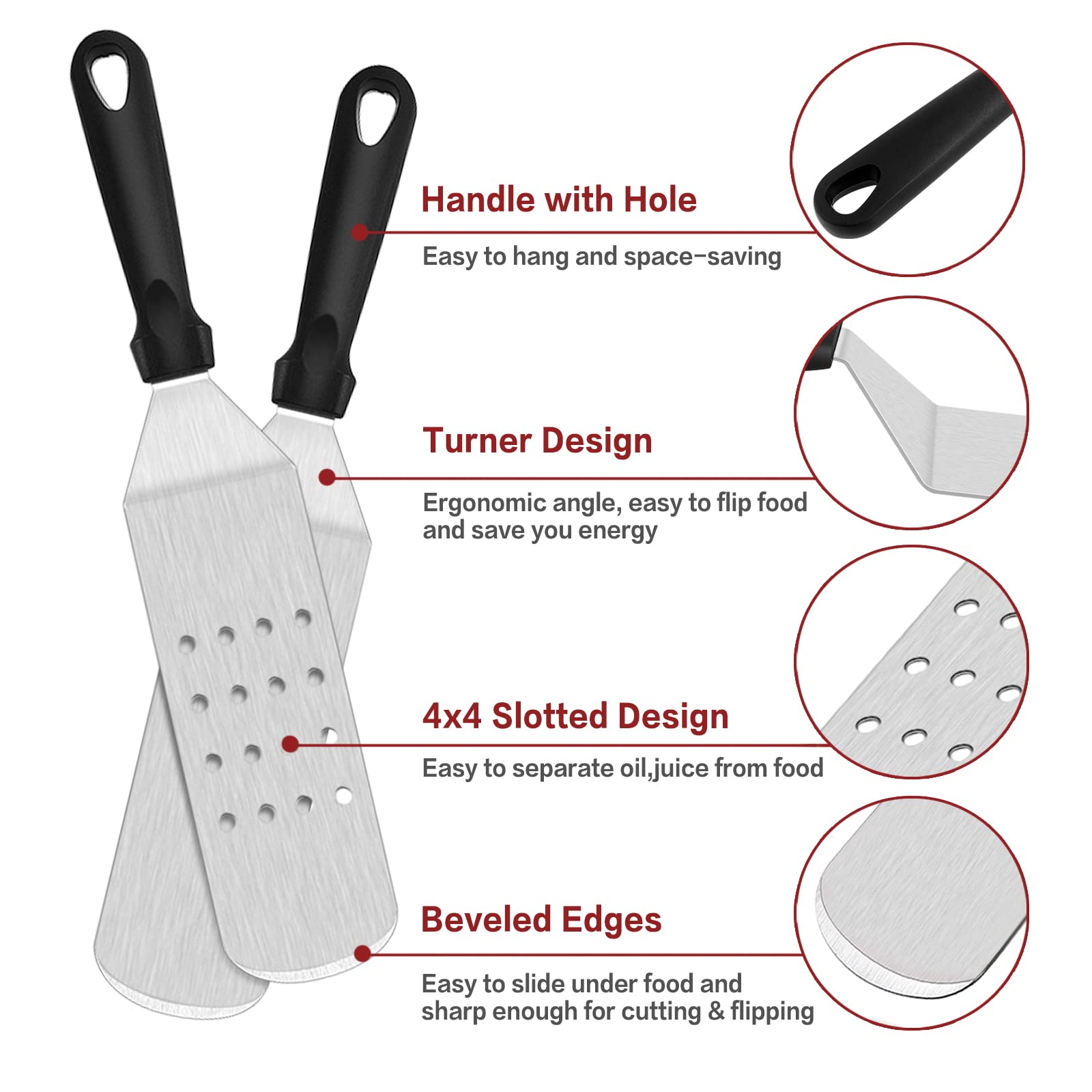 21-Piece Stainless Steel Griddle Accessories Kit - Leonyo Flat Top Grill Tools Set with 12