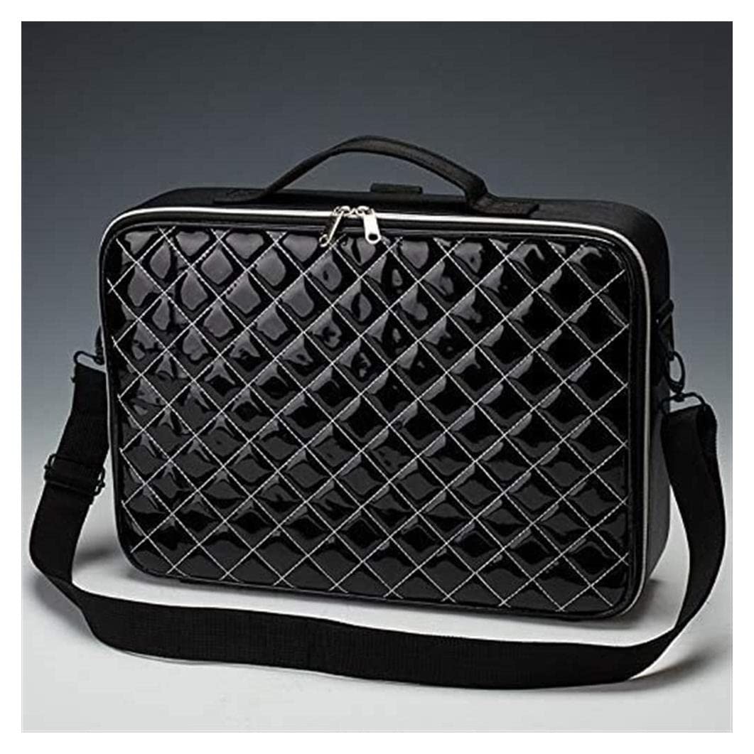 Stylish Travel Makeup Bag for Women - Large Waterproof Cosmetic Organizer (Black, 41x27x11cm) - Perfect for Travel, Gym & Daily Essentials Storage