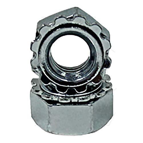 100pcs #5-40 Hex Keps K-Lock Nuts, Zinc Plated Steel, Self-Locking Hexagon Nuts for Furniture, Electronics & DIY Projects - Secure Fastening Solution