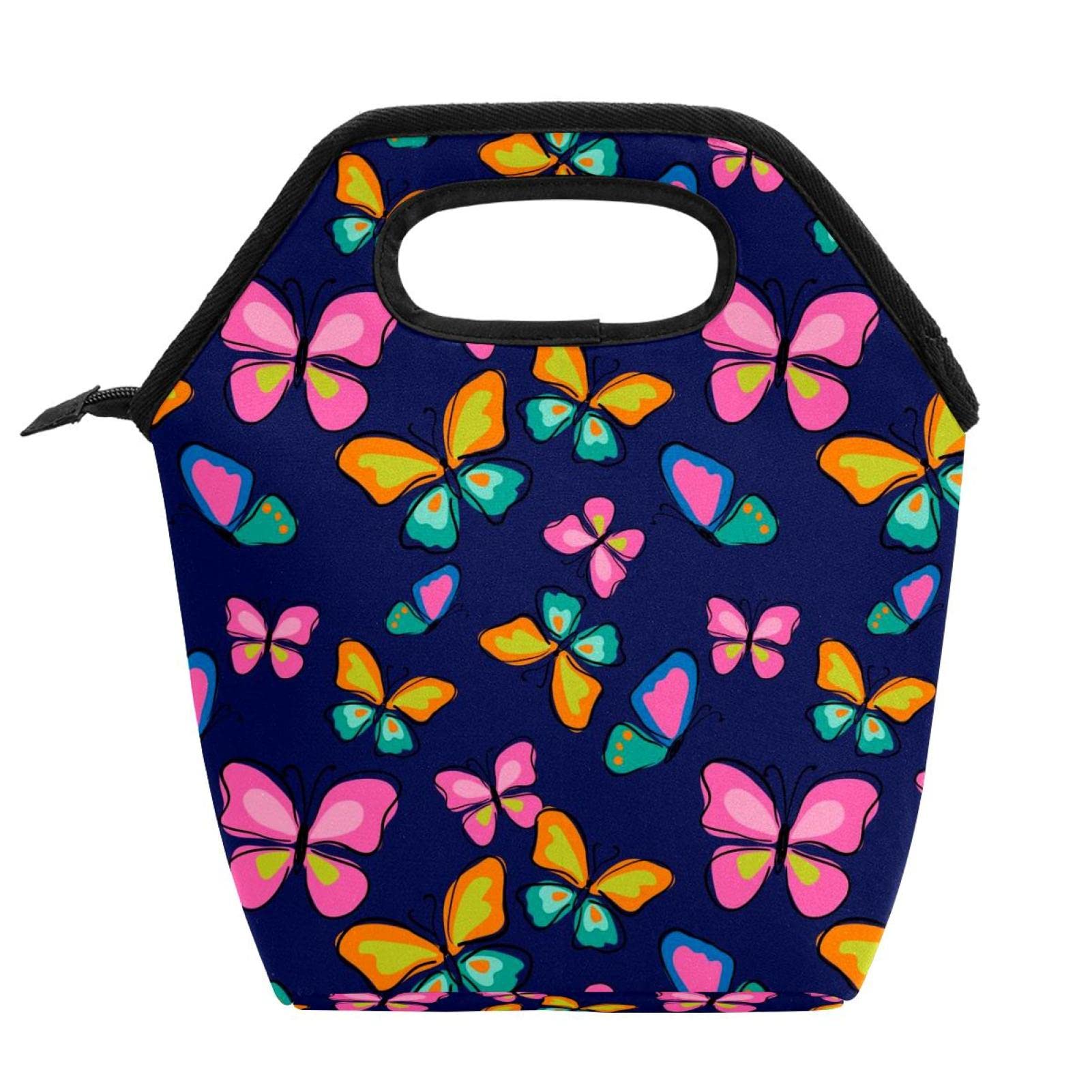 Insulated Lunch Box for Kids & Adults - Leak-Proof Thermal Lunch Bag with Zipper for School, Work, Picnic & Outdoor Activities | Cute Butterfly Design for Women & Men
