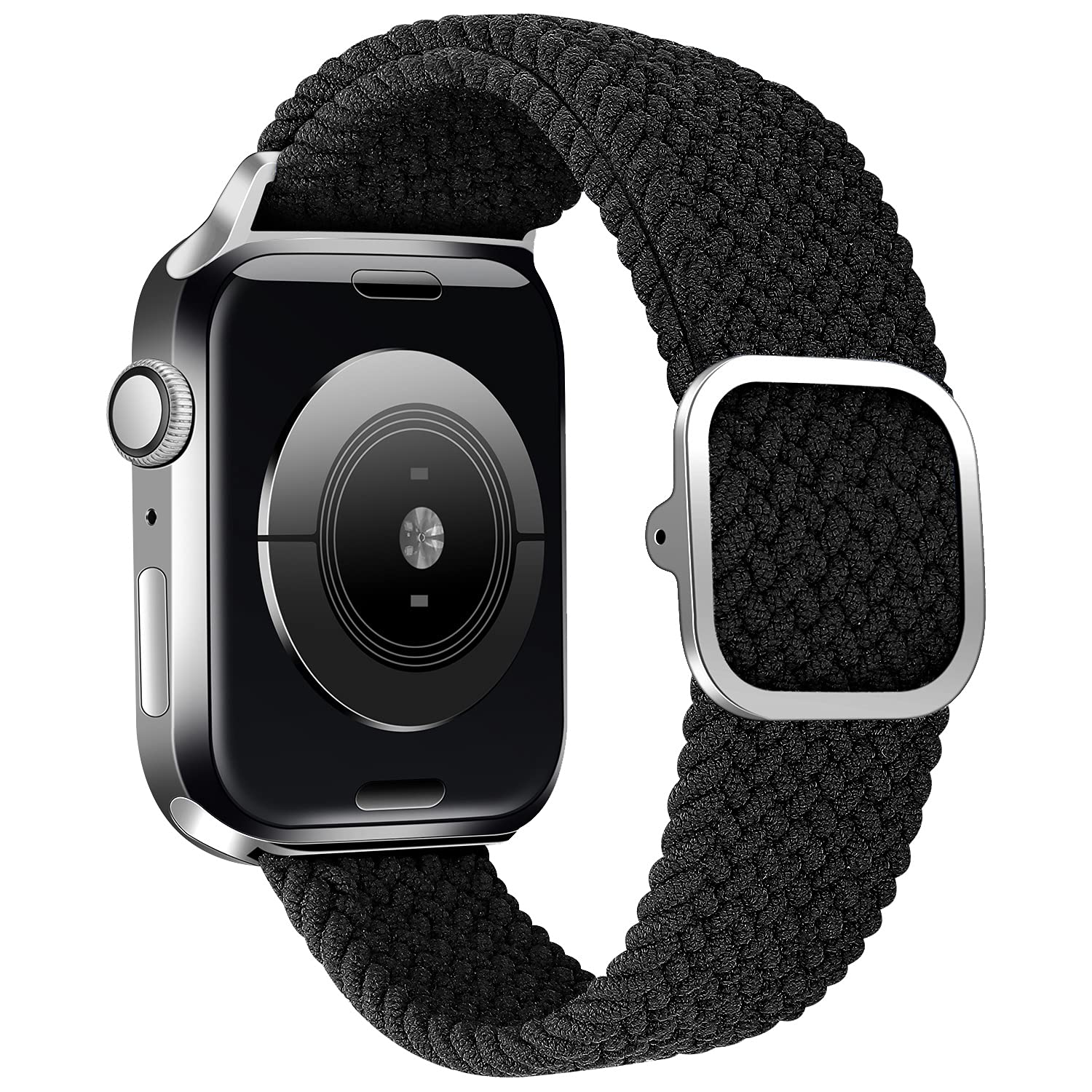 Stretchy Solo Loop Band for Apple Watch 45mm 44mm 42mm - Adjustable Nylon Braided Sport Strap Compatible with iWatch Series 7/6/5/4/3/2/1/SE - Perfect for Workouts, Running & Everyday Wear (Unisex for Men & Women)