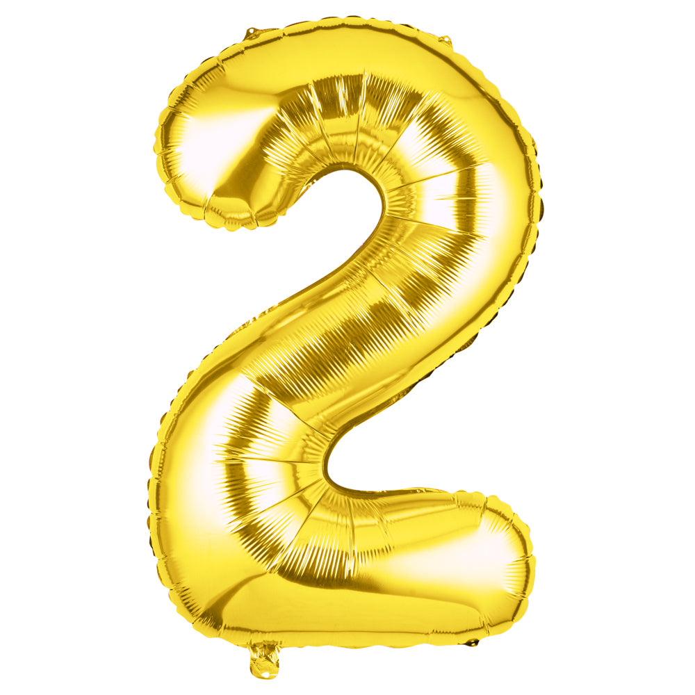 Balloonify Gold Mylar Number 2 Balloon - 40 Inch Large Foil Balloon for Birthday Party Decorations (1 Count Box) - Perfect for Baby Showers, Graduations & Anniversary Celebrations