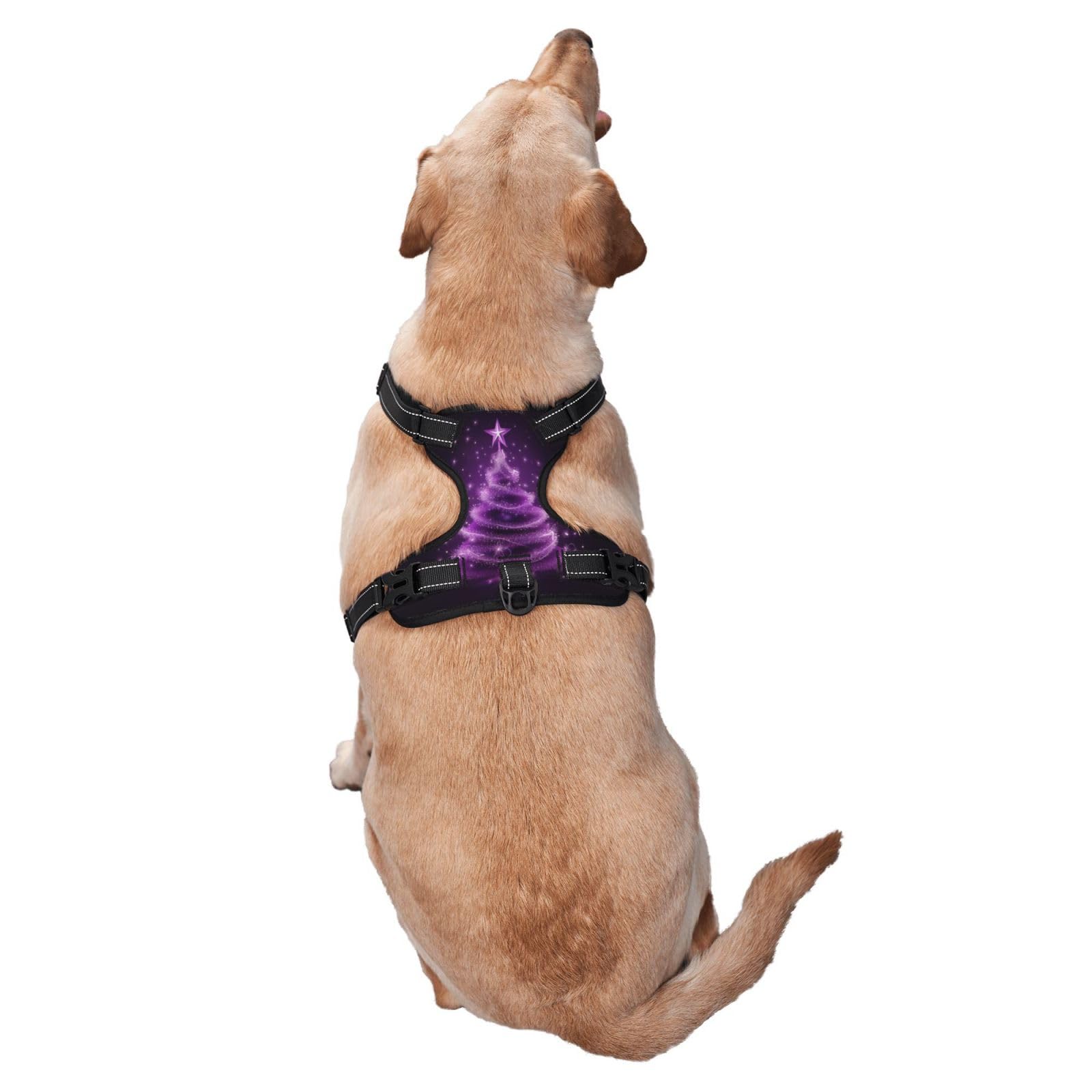 Christmas Magic Blue Reflective No-Pull Dog Harness - Soft Vest for Small, Medium, Large & X-Large Dogs | Perfect for Night Walks & Holiday Safety