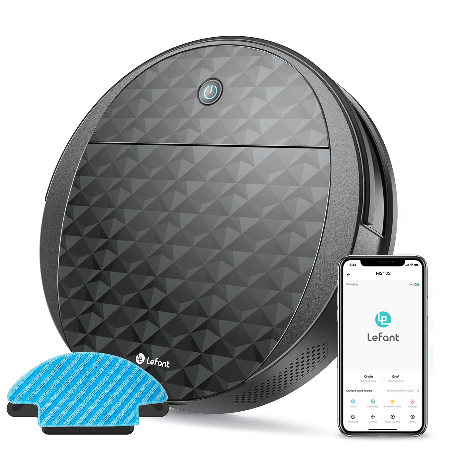Lefant M213S Robot Vacuum and Mop Combo - 3200Pa Powerful Suction, 150Min Runtime, Tangle-Free, Slim Design, WiFi/App/Alexa Compatible - Perfect for Pet Hair, Carpets, Hard Floors in Homes & Apartments