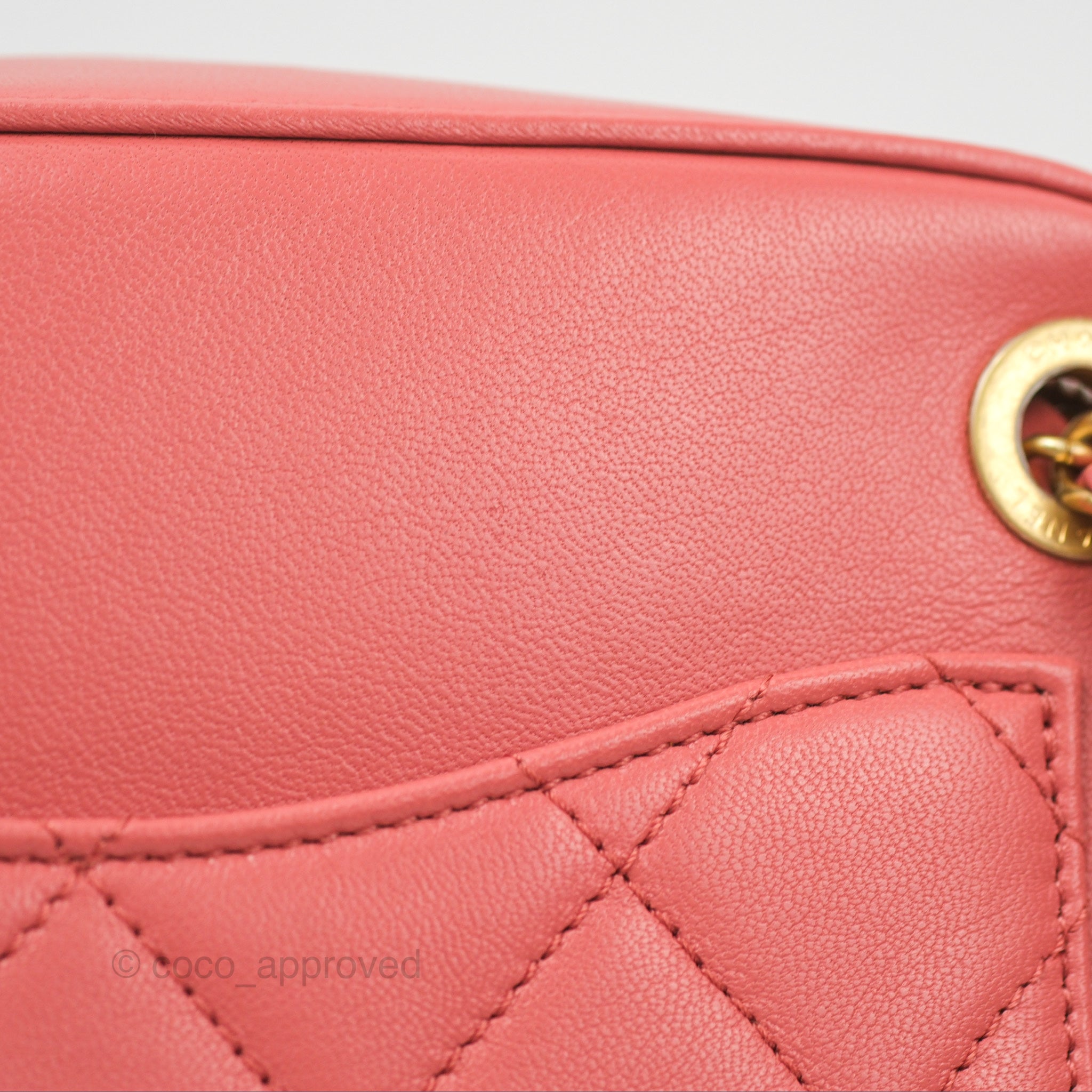 Chanel Pink Goatskin Camera Bag with Aged Gold Chain Strap - Luxury Crossbody Bag for Women, Perfect for Parties & Date Nights