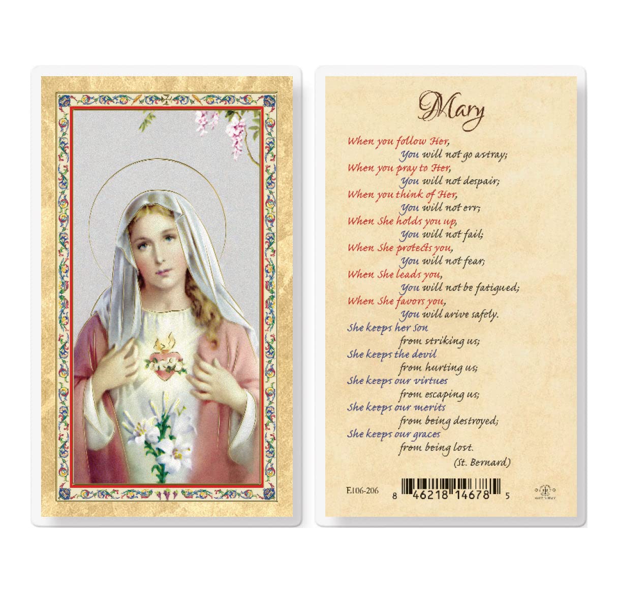 Pack of 25 Gold-Stamped Catholic Prayer Cards - Virgin Mary Holy Cards with Printed Prayer on Back for Devotion, Gifts & Religious Events | Perfect for First Communion, Confirmation & Bible Study