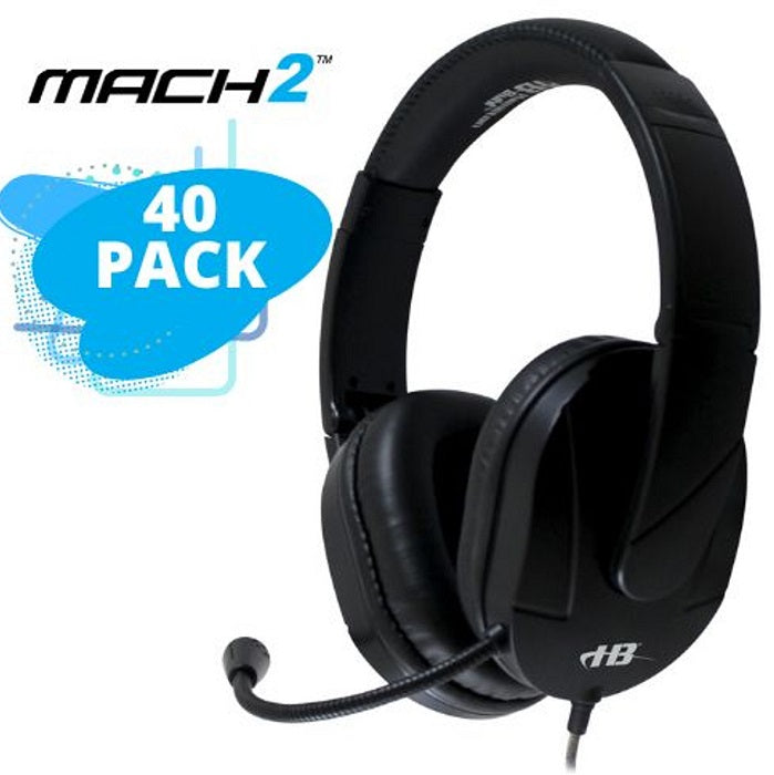 **HamiltonBuhl MACH 2 USB/USB-C Multimedia Headset with Steel-Reinforced Gooseneck Mic - Noise-Canceling for Online Classes, Gaming & Remote Work (Multi-Pack Options)**