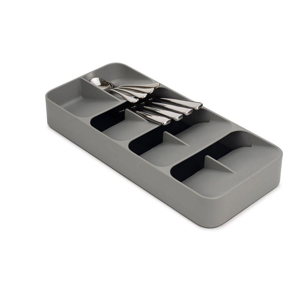 Joseph Joseph DrawerStore Compact Cutlery Organizer Tray - Space-Saving Kitchen Utensil Storage for Forks, Spoons & Knives - Perfect for Small Drawers & Kitchen Organization (Grey)