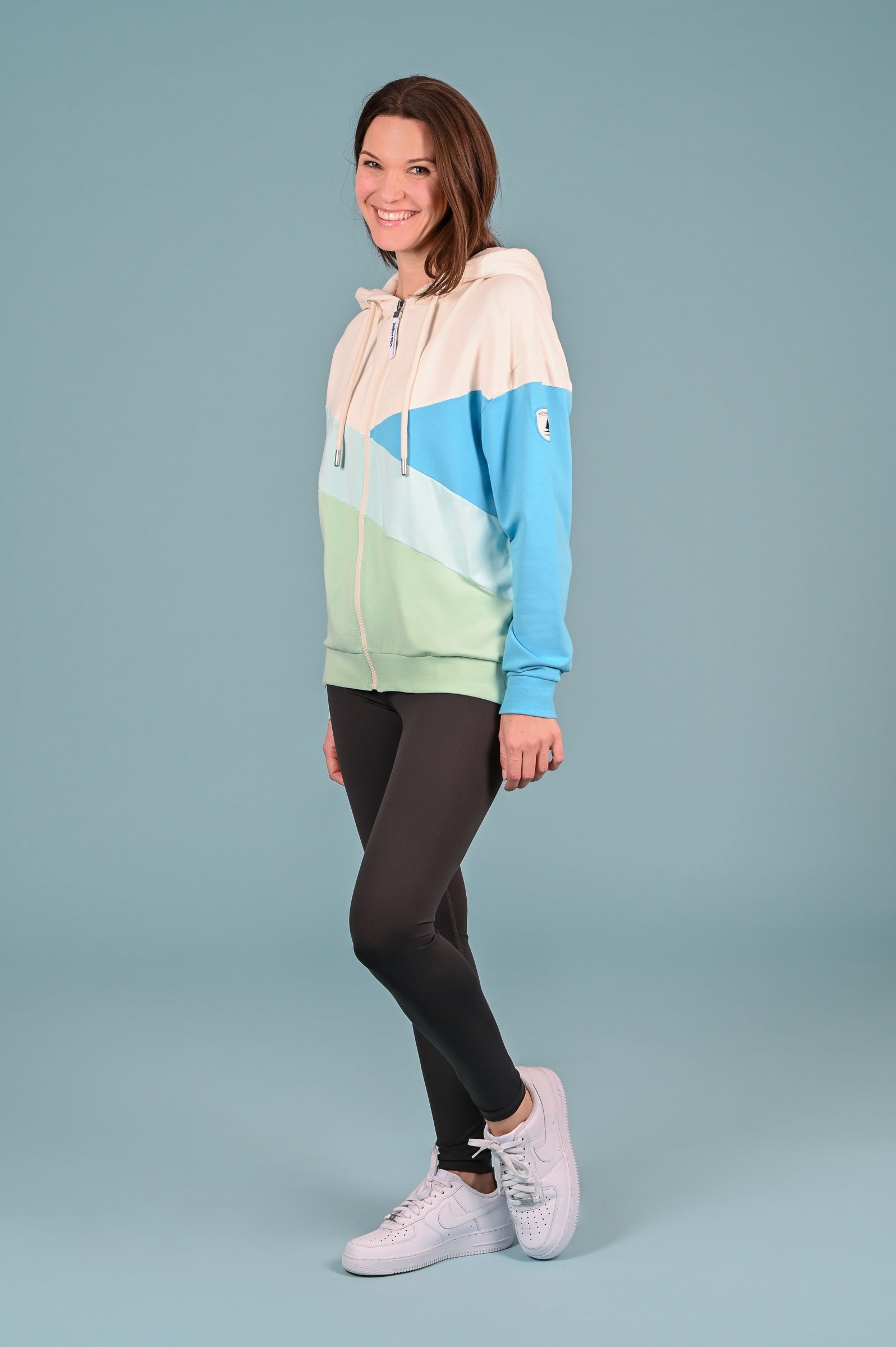 Cordelia Cucumber Mix Full Zip Hoodie for Women - Soft Cotton Pullover with Pockets | Perfect for Casual Wear, Gym, and Outdoor Activities