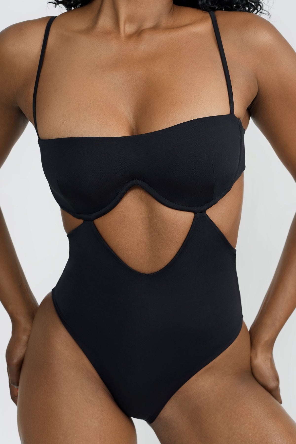 Malia One Piece Full Coverage Swimsuit - Black - Perfect for Beach, Pool, and Summer Vacations
