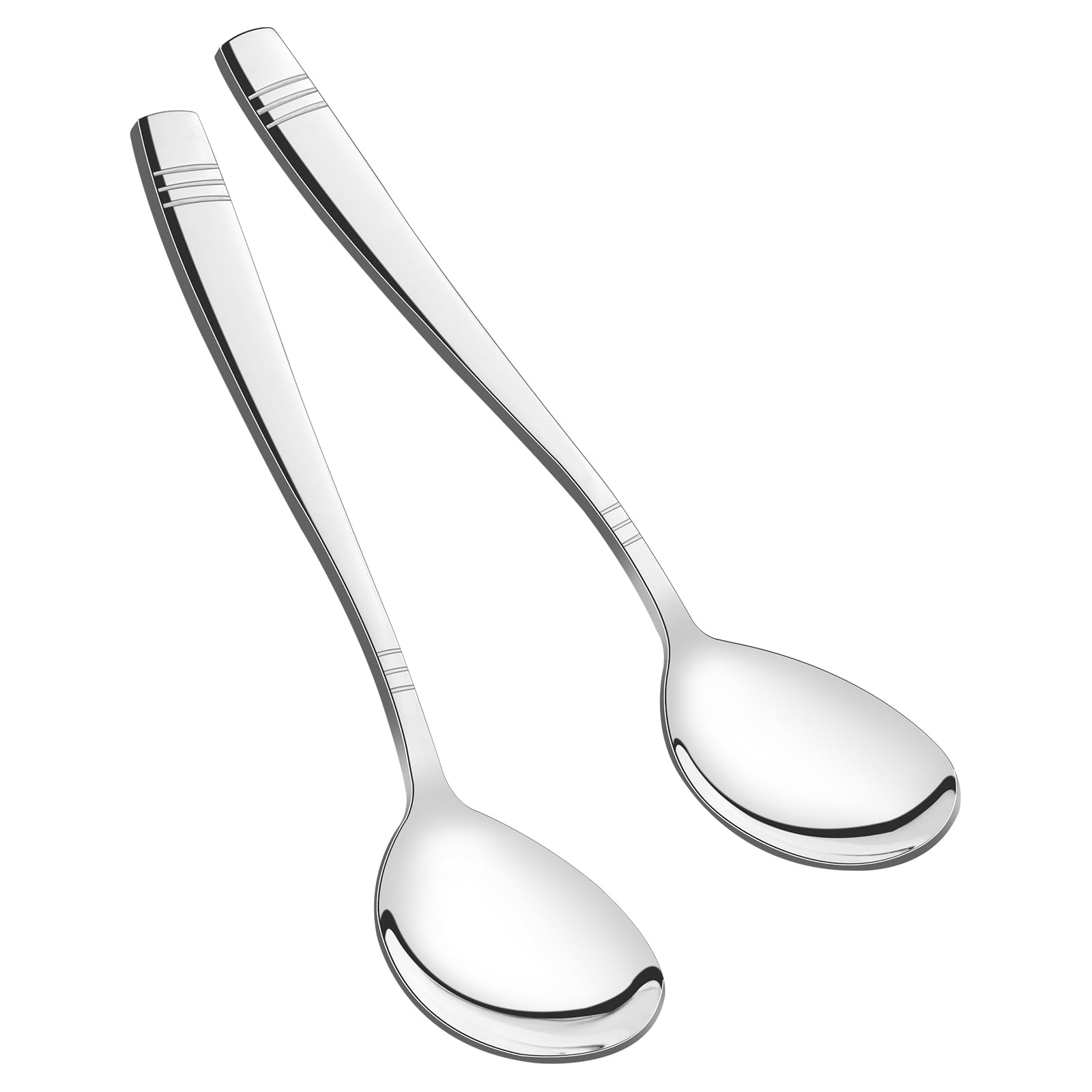 6-Piece Stainless Steel Large Serving Spoons Set - Heavy Duty Kitchen Utensils for Cooking, Buffet, Banquet & Catering - Perfect for Restaurants, Parties & Family Gatherings
