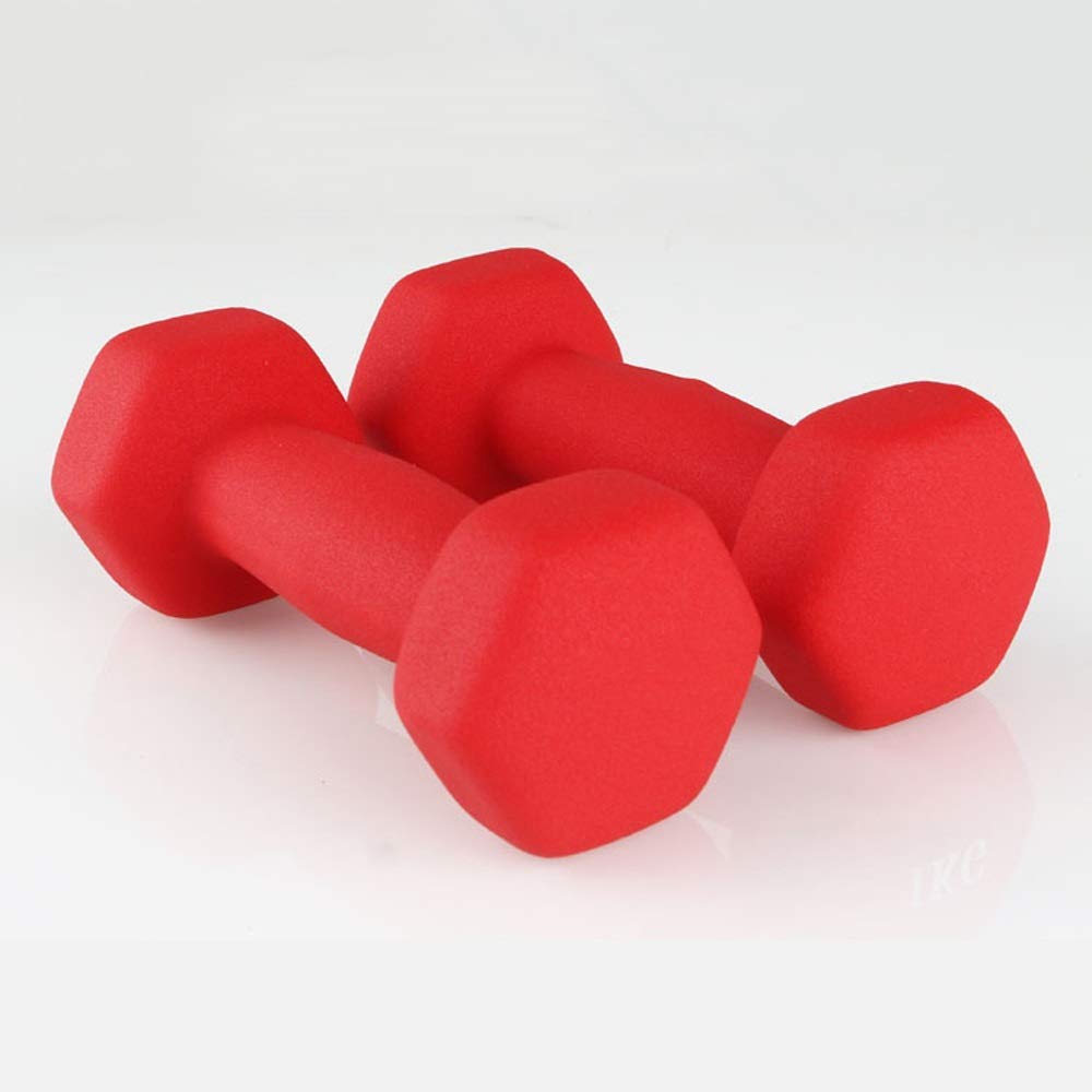 Sweat-Resistant Home Fitness Dumbbells - 1kg, 1.5kg, 2kg, 3kg & 4kg Weights (Red, 2x1.5kg) for Indoor Workouts, Aerobics & Strength Training