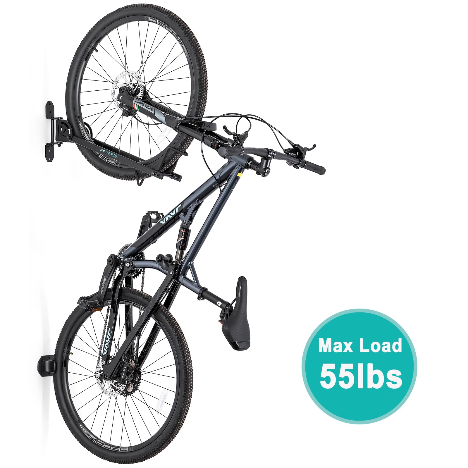 Wall Mount Bike Rack for Garage - Heavy Duty Vertical Bike Hanger Storage for Road, Hybrid, MTB & BMX Bikes - Space Saving Solution for Home, Apartment & Cycling Enthusiasts