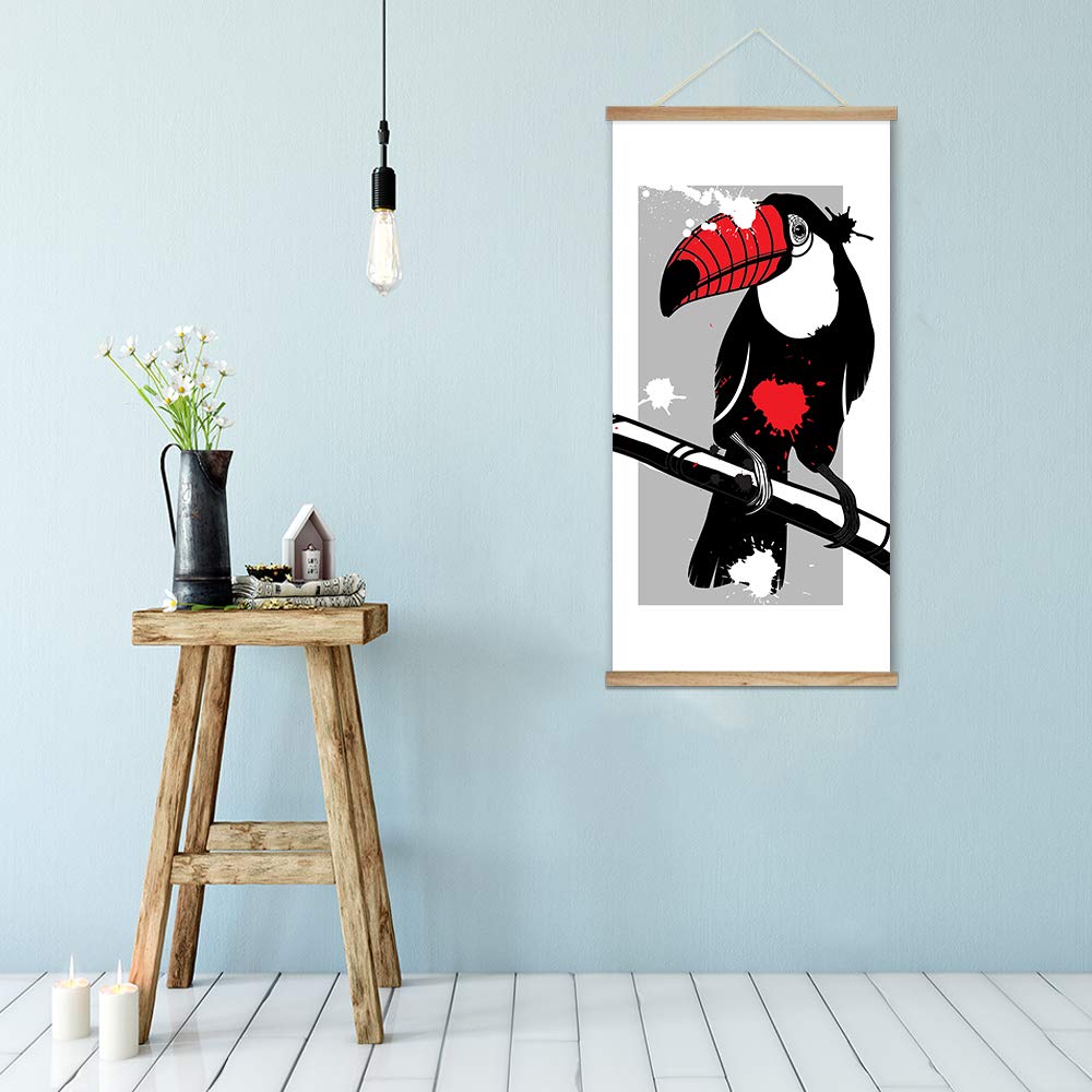 Wall26 Abstract Animal Art Print - 18x36 Inch Framed Canvas Wall Decor with Hanging Kit | Modern Home Office & Living Room Wall Art