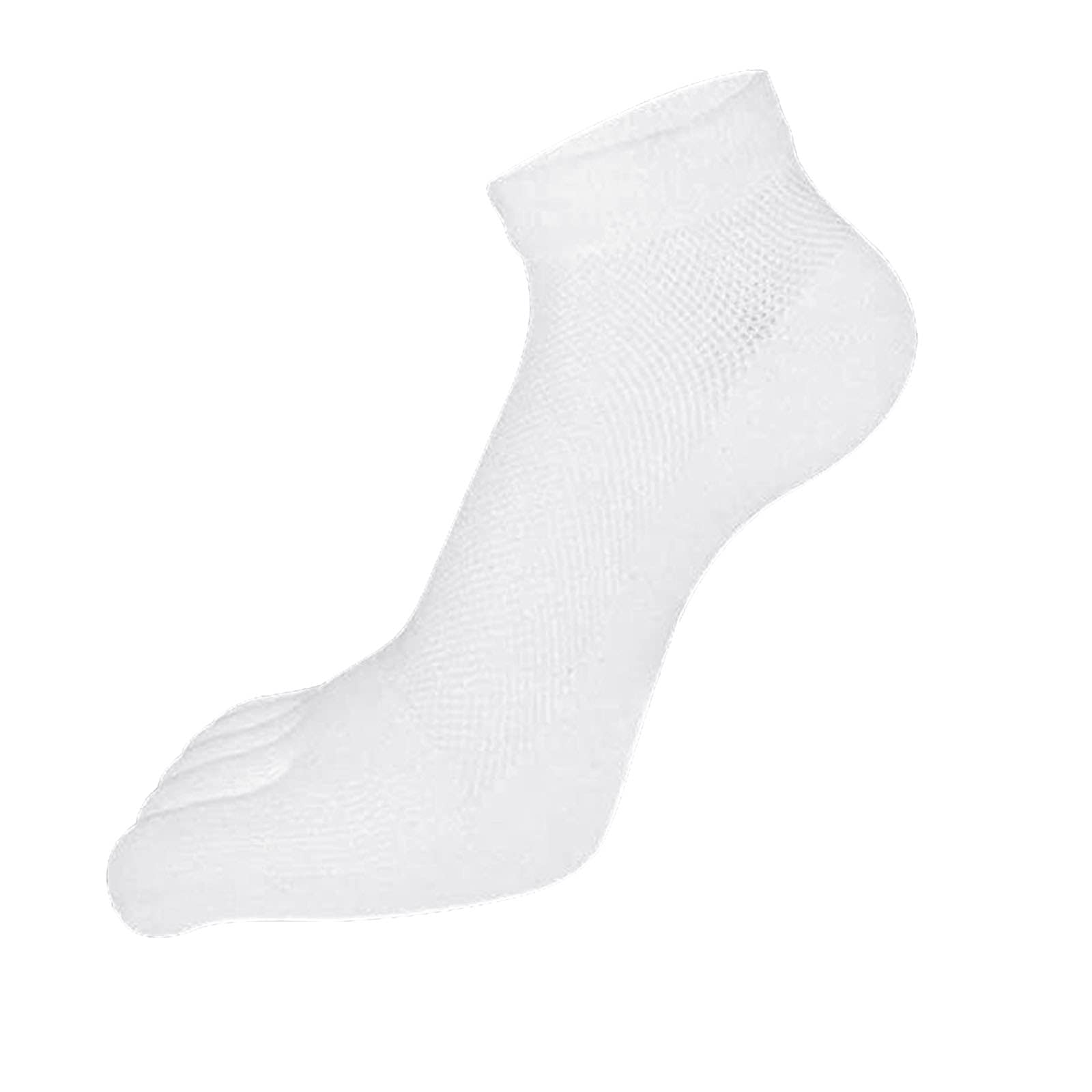 5 Pairs Men's Breathable Cotton Five-Toe Socks - Comfortable Low Cut Casual Socks for Running, Yoga & Daily Wear - Solid Color Mesh Short Socks