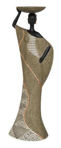Ebony Treasures® Handcrafted Tribal Woman Candle Holder - Olive Wood Home Decor for Boho, African, and Rustic Interiors | Perfect for Living Room, Bedroom, and Meditation Spaces