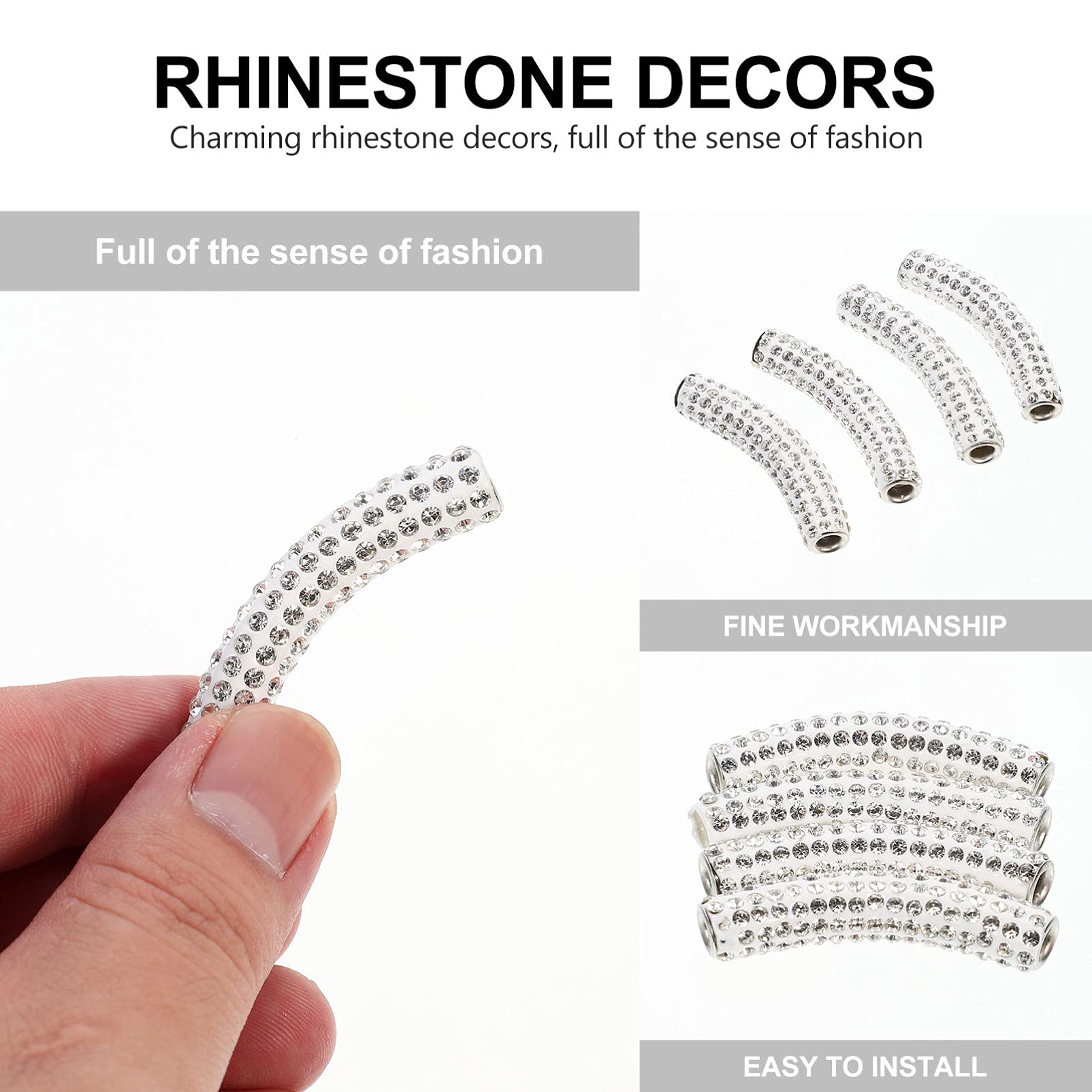 Rhinestone Studded Metal Shoelace Buckles - 8 Pcs DIY Shoe Accessories for Sneakers, Boots & Fashion Shoes - Shoe Lace Charms & Decorations for Women & Men