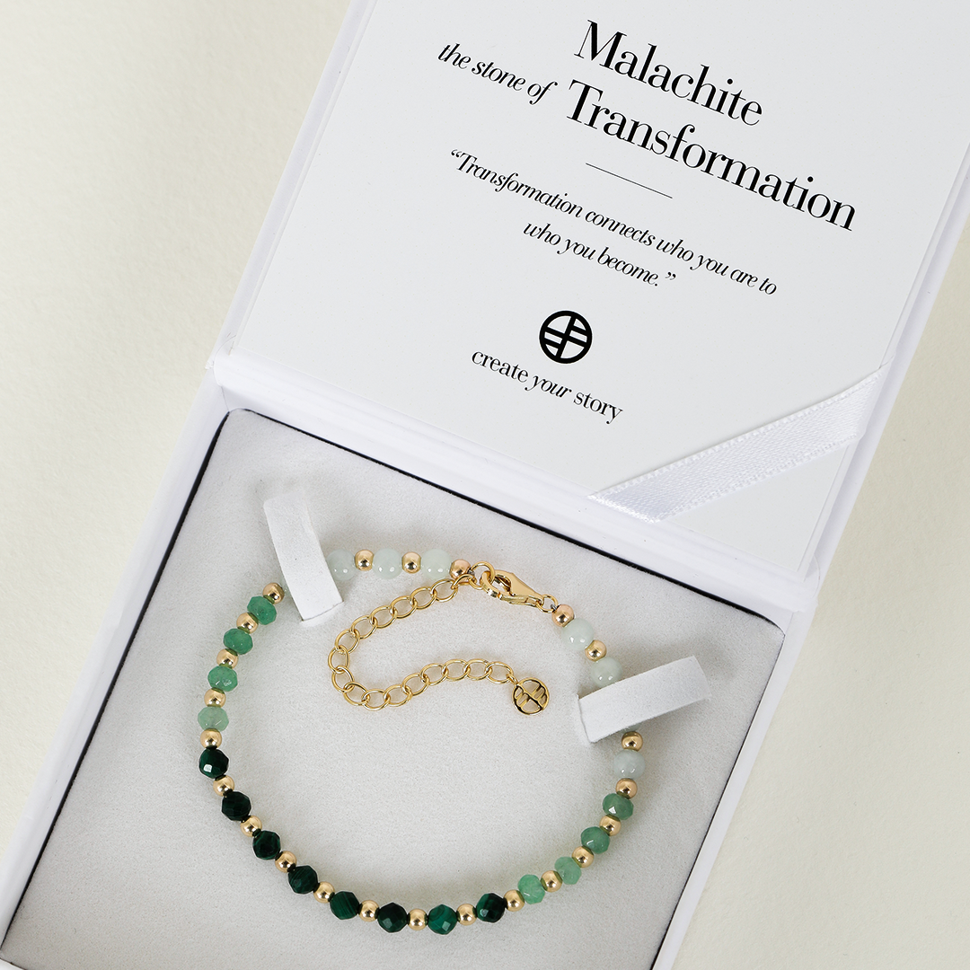 Malachite Ombre Bracelet - Stone of Transformation & Healing Crystal Jewelry for Women - Perfect for Meditation, Energy Work & Spiritual Gifts