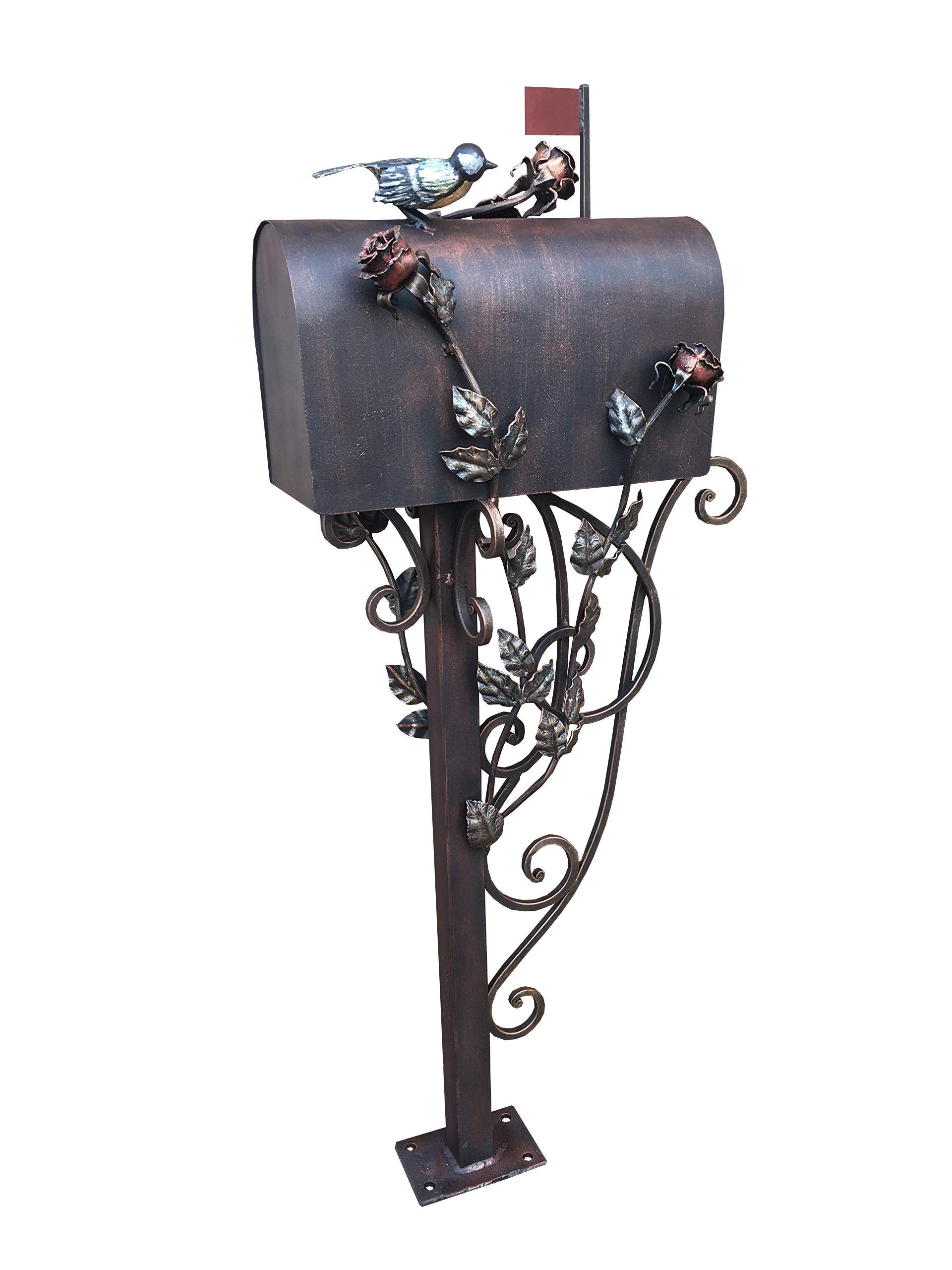 Secure Locking Metal Mailbox for Outdoor Use - Durable Post Mounted Mailbox with Key Lock for Home & Garden - Perfect for Residential, Apartment & Rural Mail Delivery